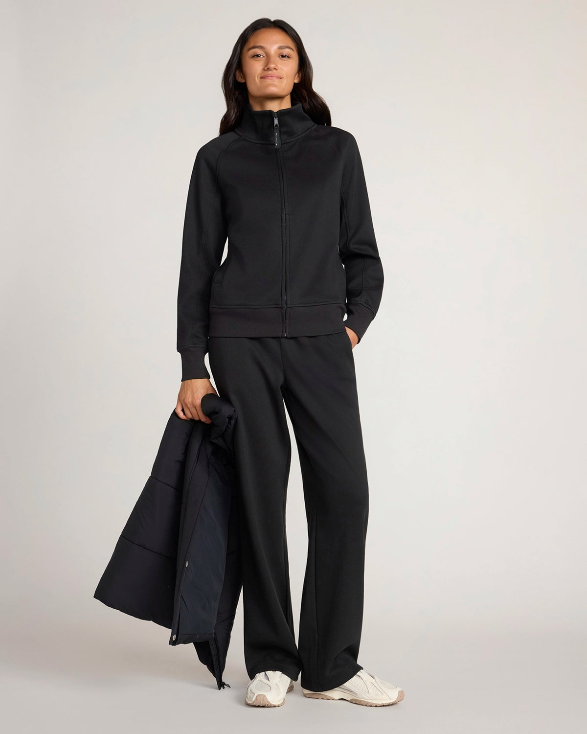 The Soft Luxe Bonded Fleece Full Zip Jacket - Black