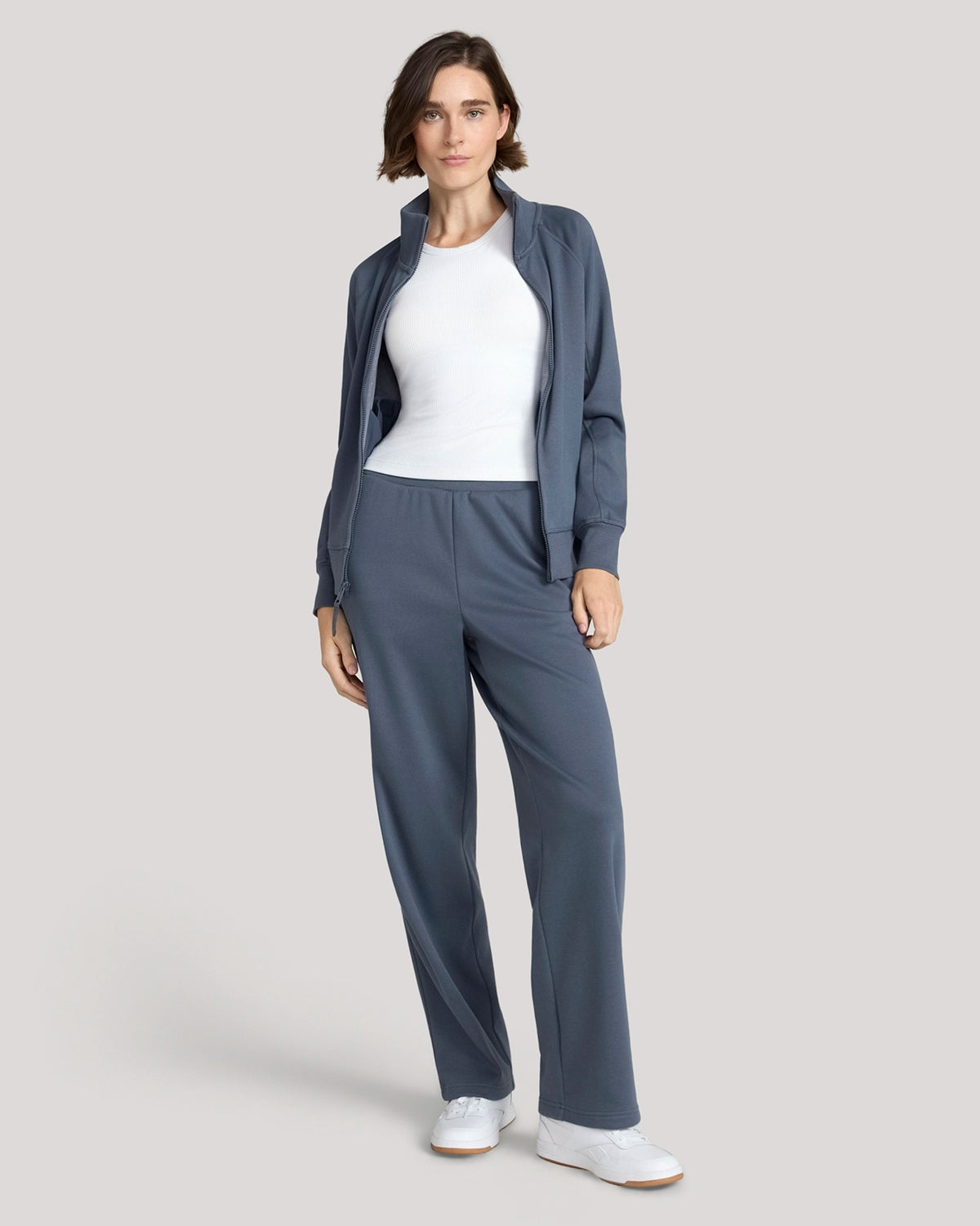 The Soft Luxe Bonded Fleece Full Zip Jacket - Blue