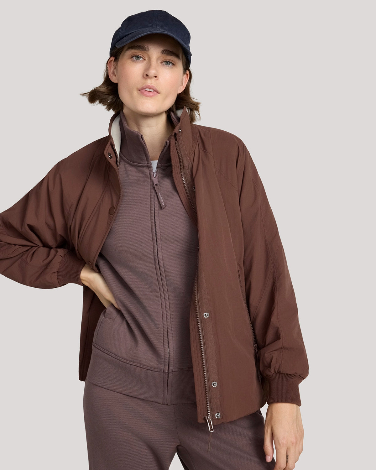 For general description, go to 'Main Product Description' region - The Soft Luxe Bonded Fleece Full Zip Jacket - Brown