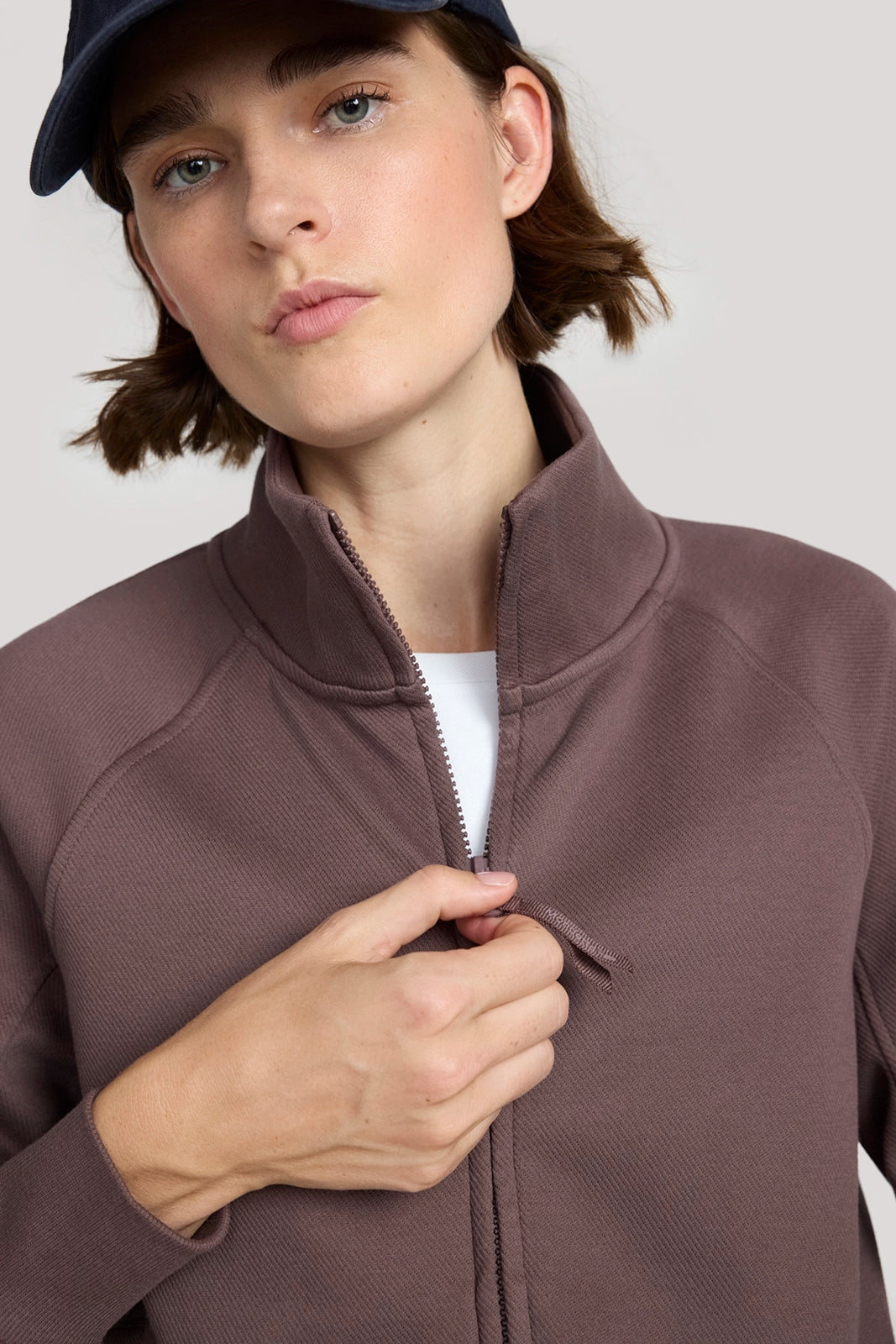 The Soft Luxe Bonded Fleece Full Zip Jacket - Brown