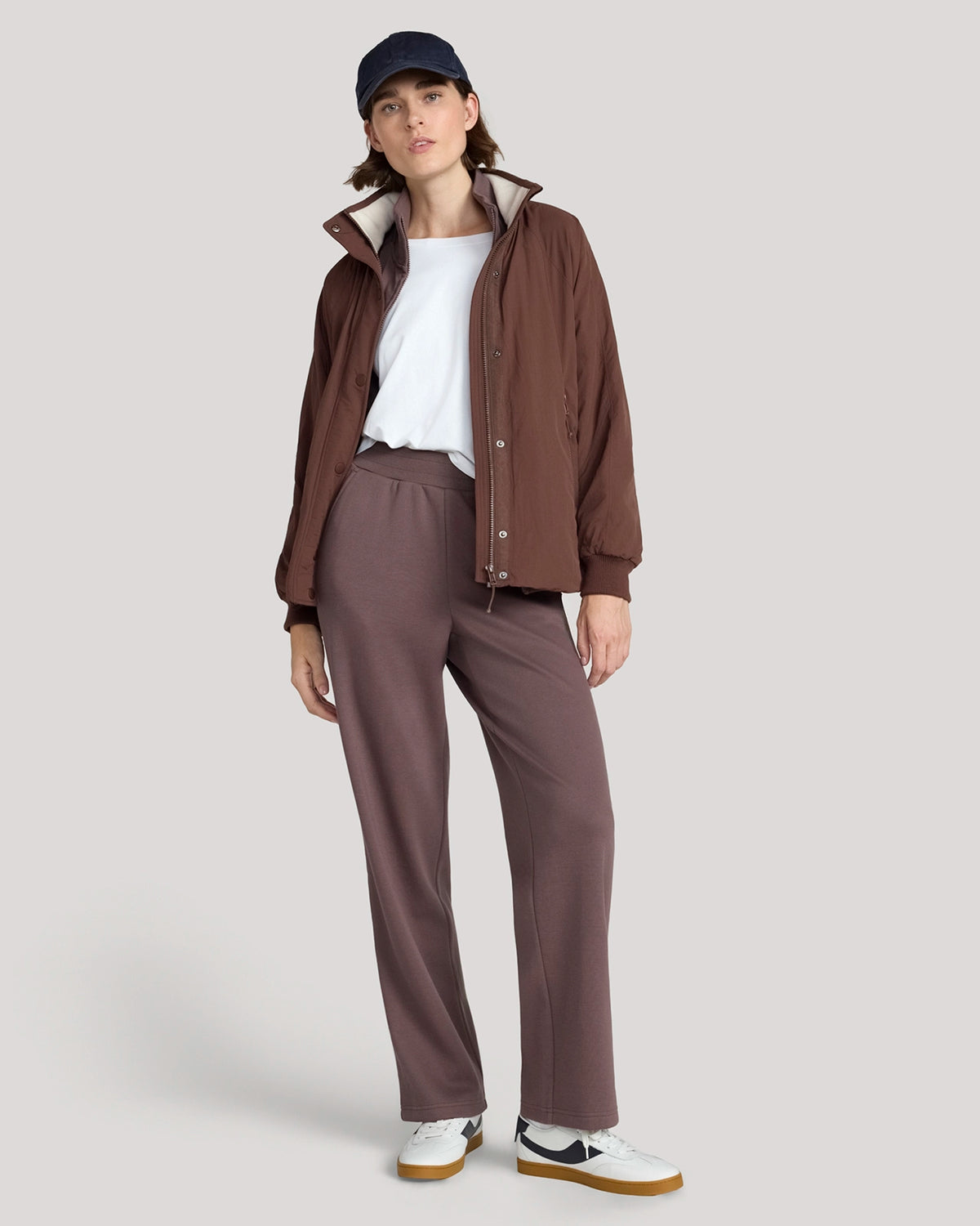 The Soft Luxe Bonded Fleece Full Zip Jacket - Brown