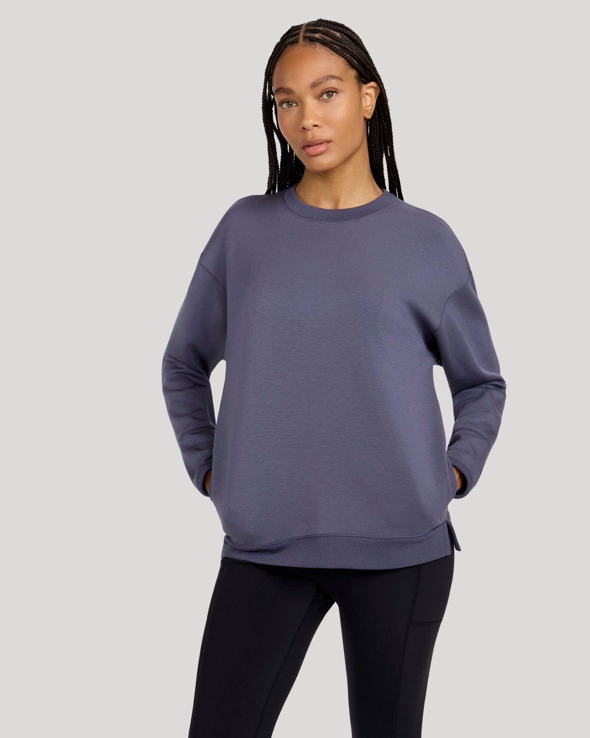 The Soft Luxe Soft Fleece Tunic - Dark Purple