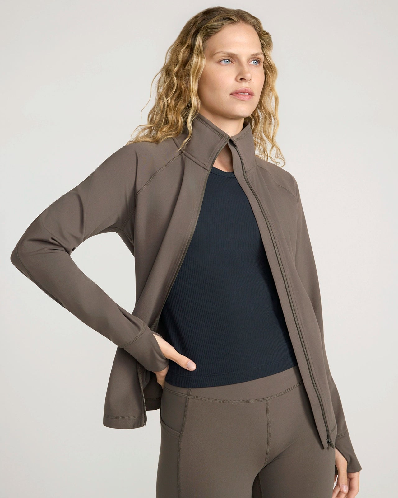 For detailed item description, go to 'Long Product Description' region - The Active Yoga Jacket - Brown
