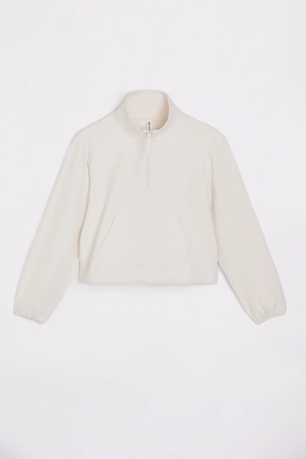 The Soft Luxe Velour Fleece Half-Zip Pullover - Tofu Beige