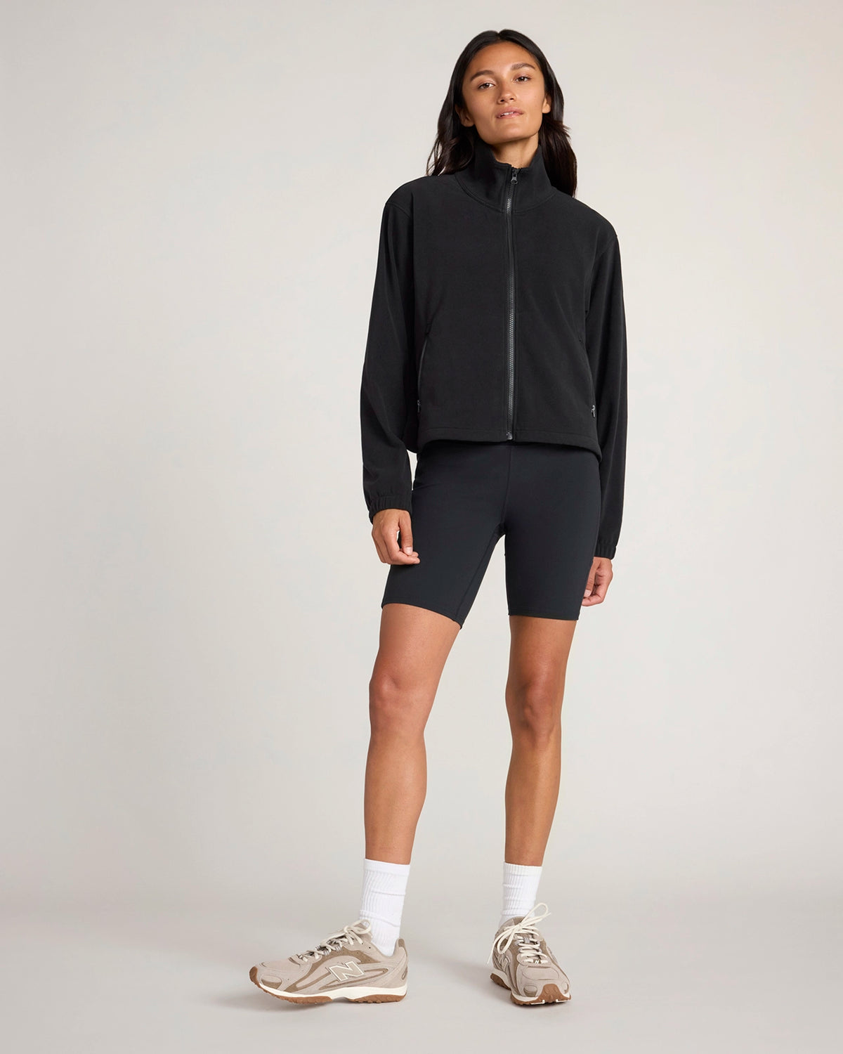 The Soft Luxe Velour Fleece Full-Zip Jacket - Black