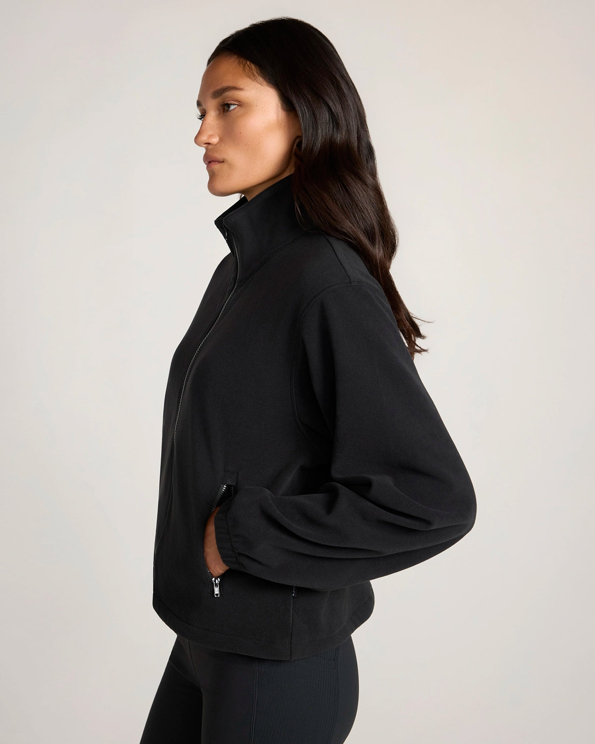 The Soft Luxe Velour Fleece Full-Zip Jacket - Black