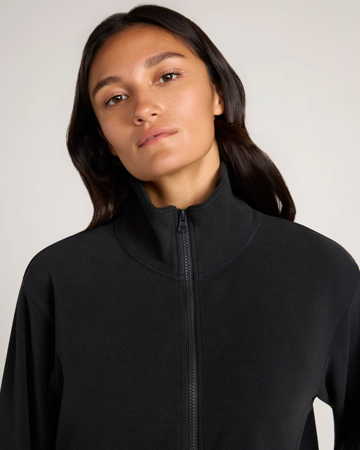 For general description, go to 'Main Product Description' region - The Soft Luxe Velour Fleece Full-Zip Jacket - Black