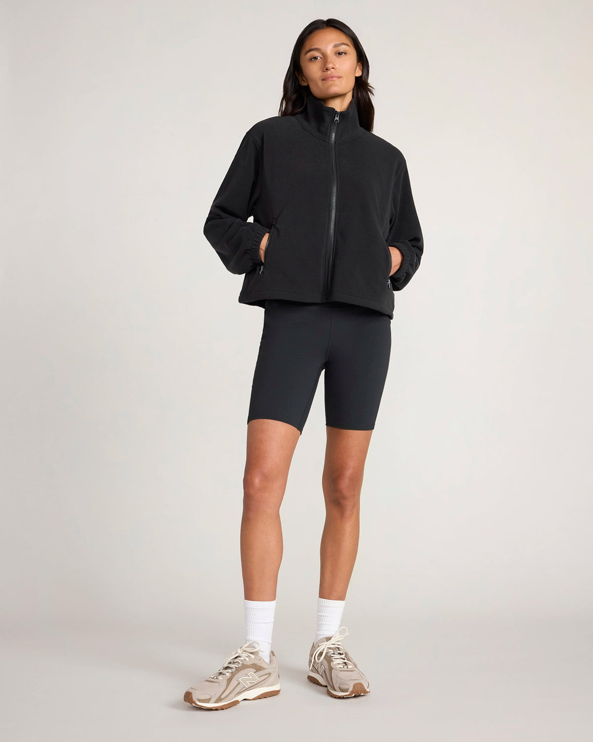 The Soft Luxe Velour Fleece Full-Zip Jacket - Black
