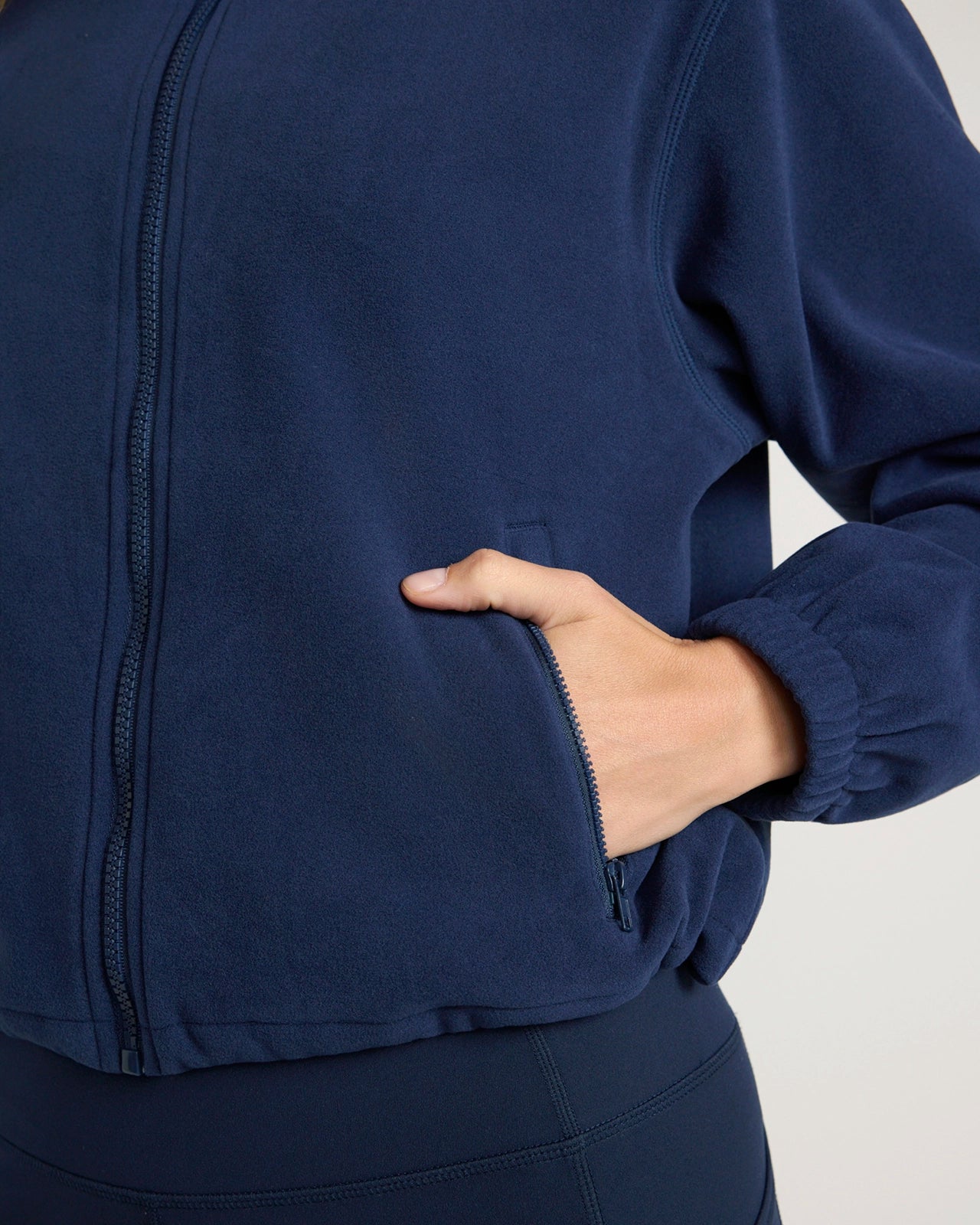 The Soft Luxe Velour Fleece Full-Zip Jacket - Naval Academy
