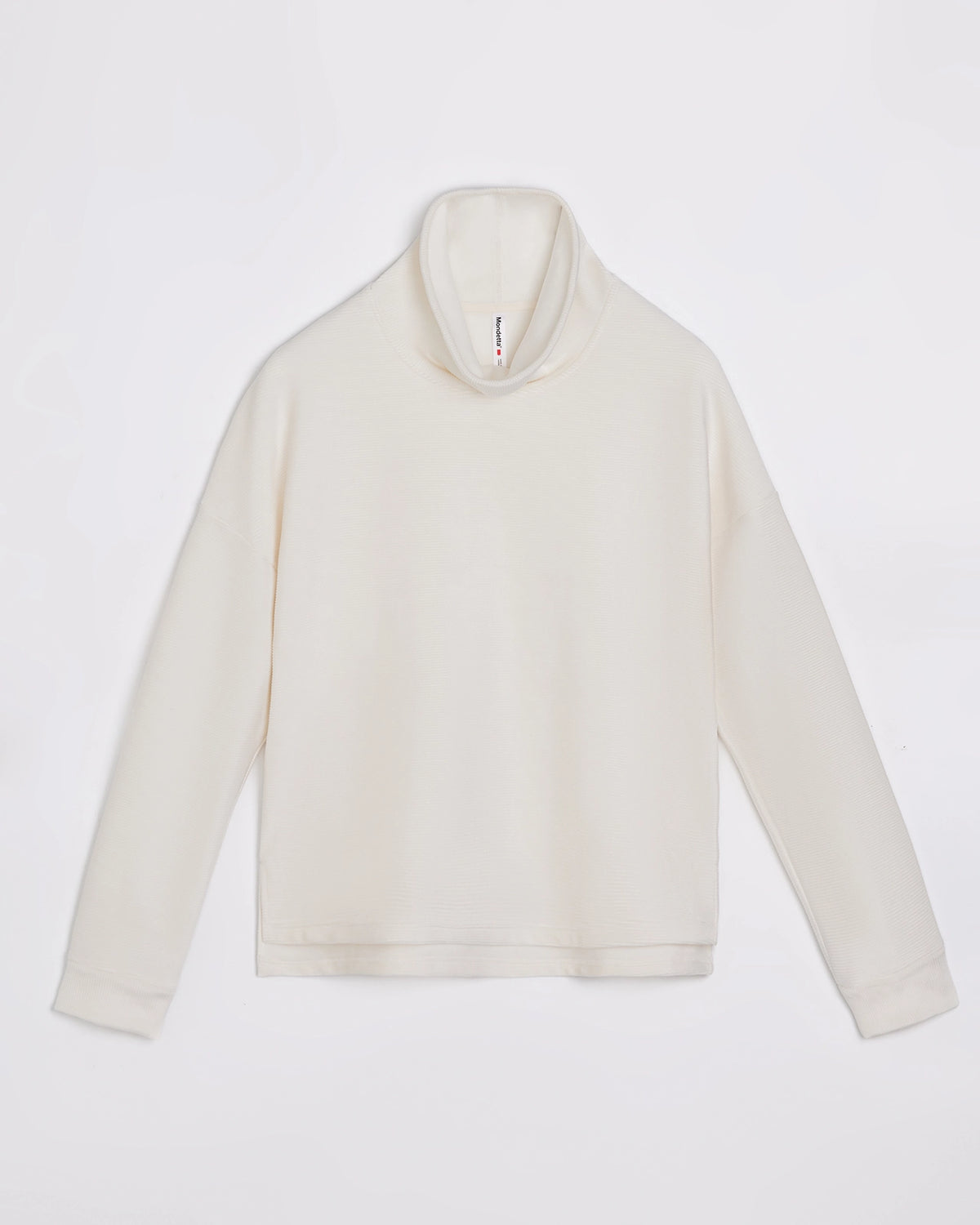 The Soft Luxe Velour Rib Mock Neck Top - Sugar Swizzle Cream
