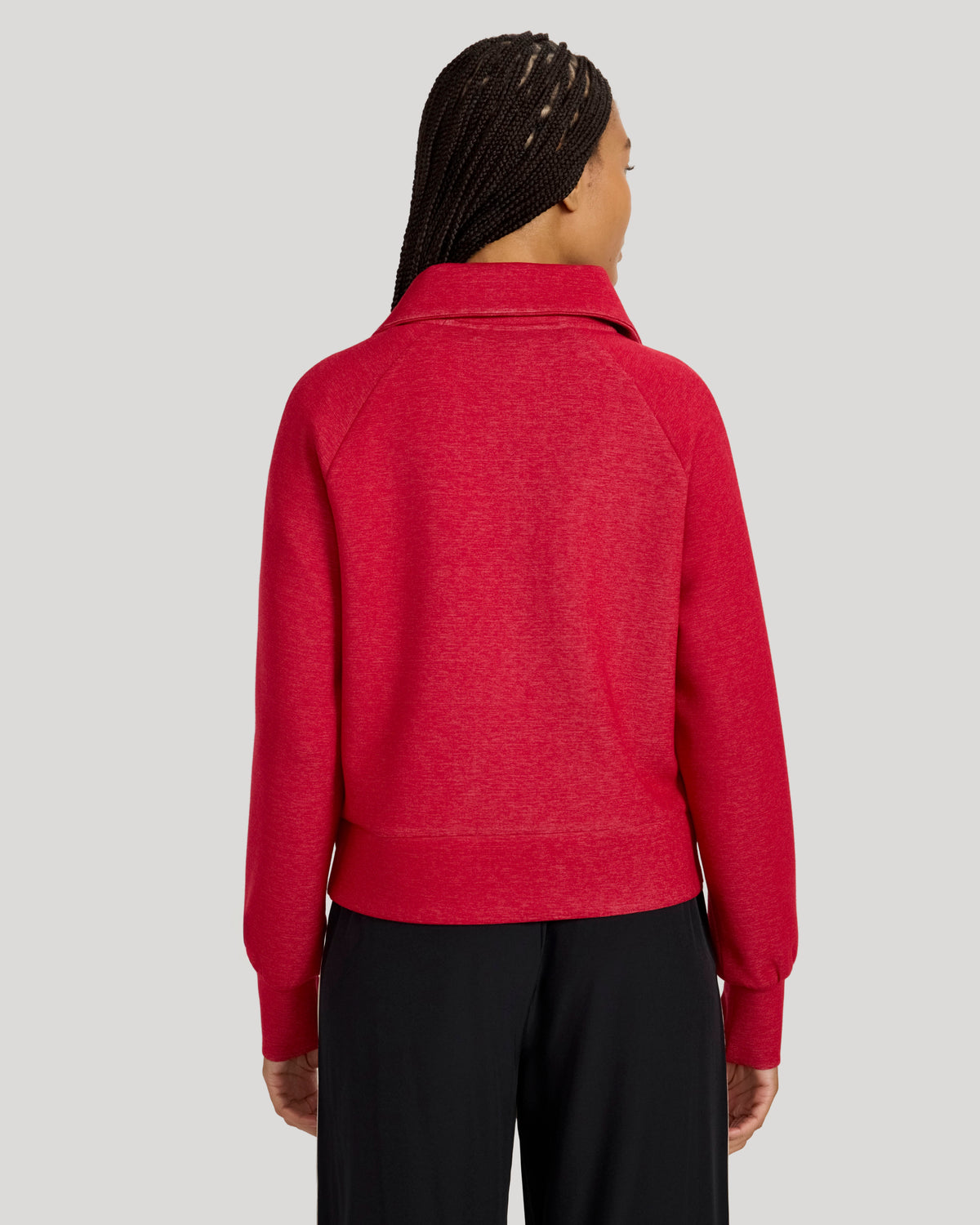The Soft Luxe Brushed Double Knit Half-Zip - Emboldened Marl Red