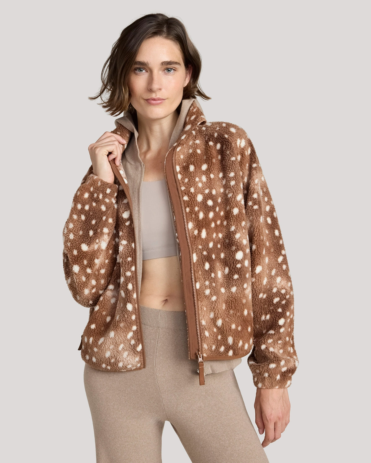 The Soft Luxe Sweaterknit Full Zip Hoodie - Heather Oatmeal