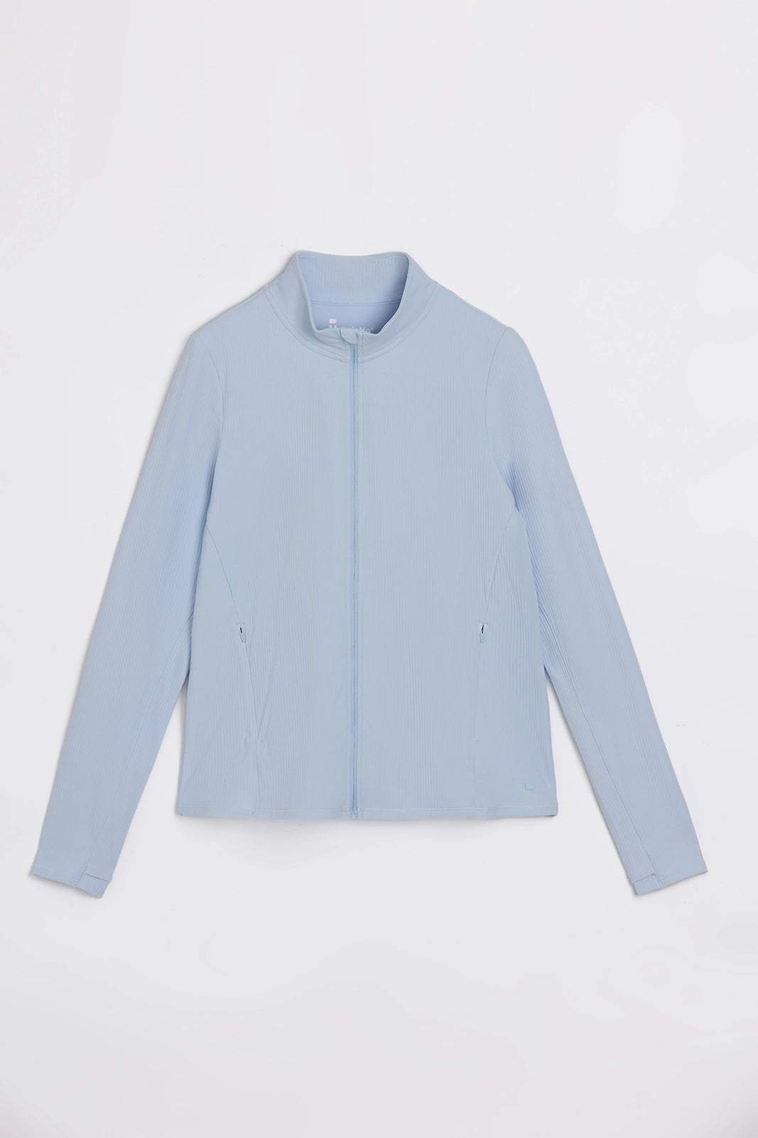 The Active Ribbed Yoga Jacket - Light Blue