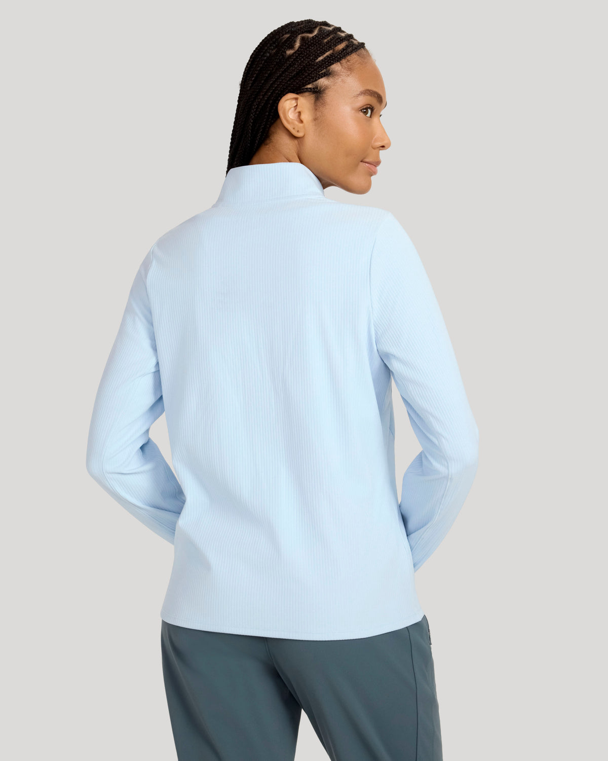 The Active Ribbed Yoga Jacket - Light Blue