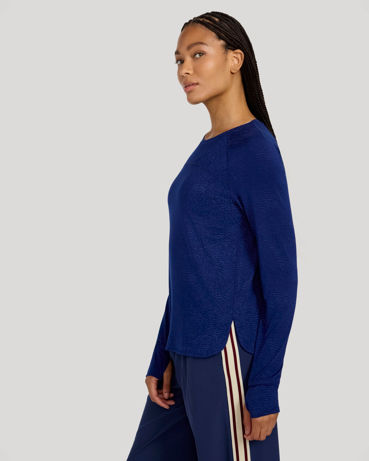 The Active Printed Long Sleeve Tee - Navy
