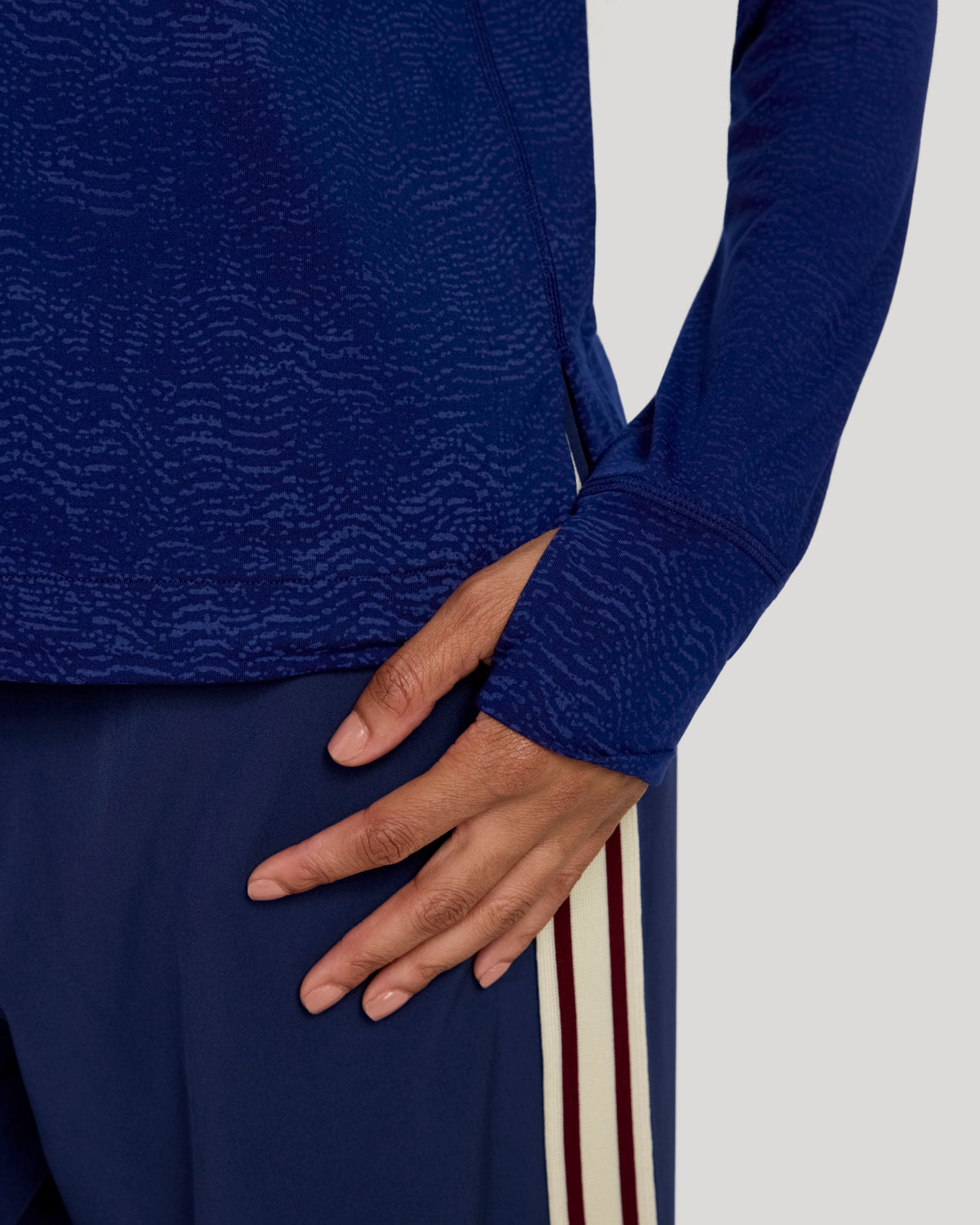 The Active Printed Long Sleeve Tee - Navy