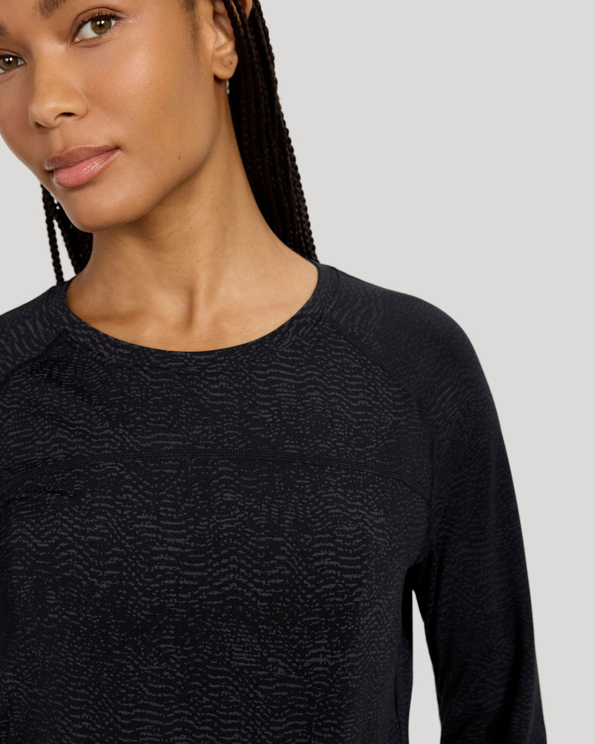 The Active Printed Long Sleeve Tee - Black