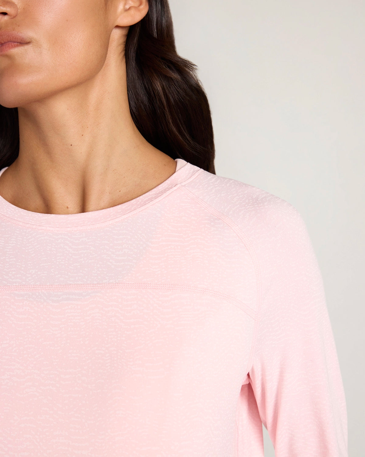 The Active Printed Long Sleeve Tee - Baby Pink