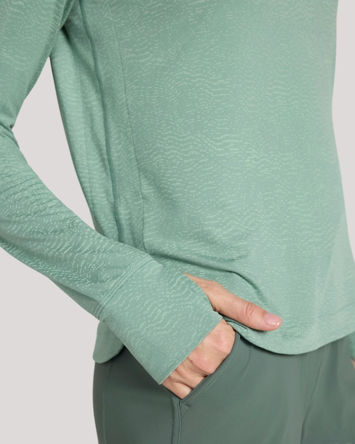The Active Printed Long Sleeve Tee - Sage Green