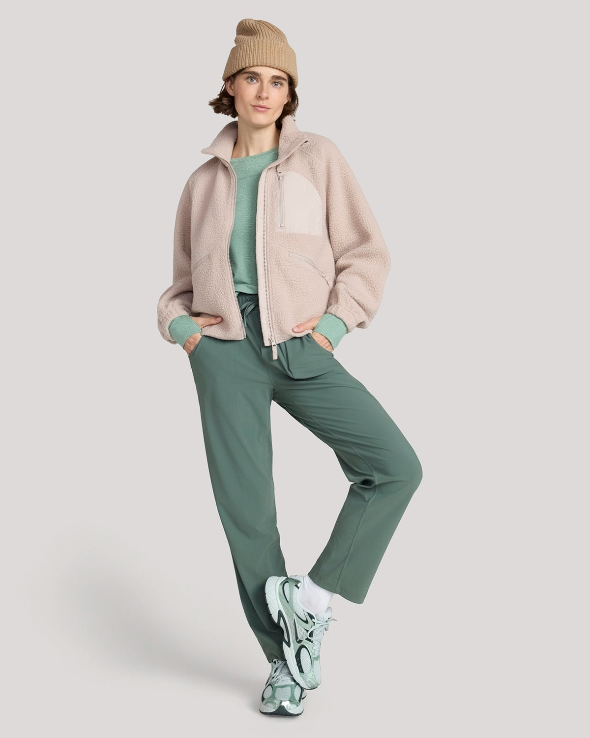The Active Printed Long Sleeve Tee - Sage Green