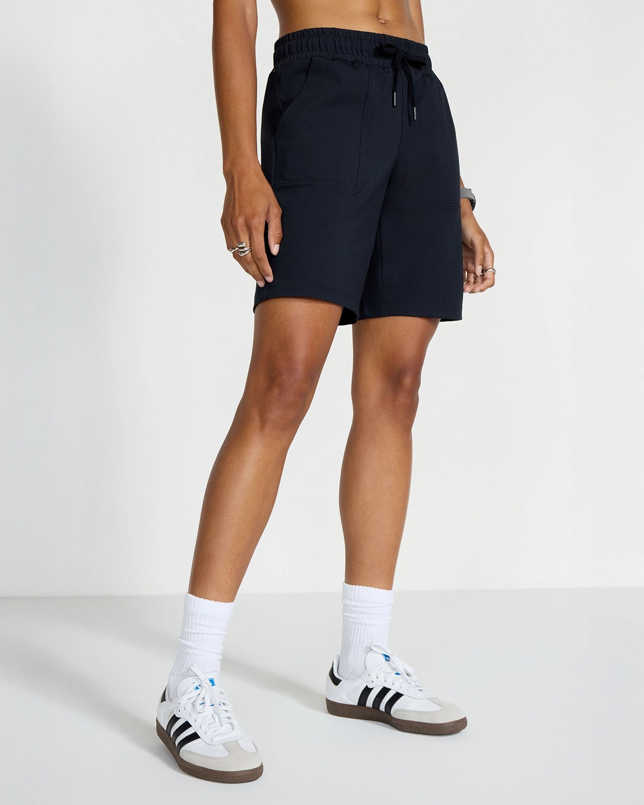 The Soft Stretch GRS Certified Recycled Poly Bermuda Short - Black