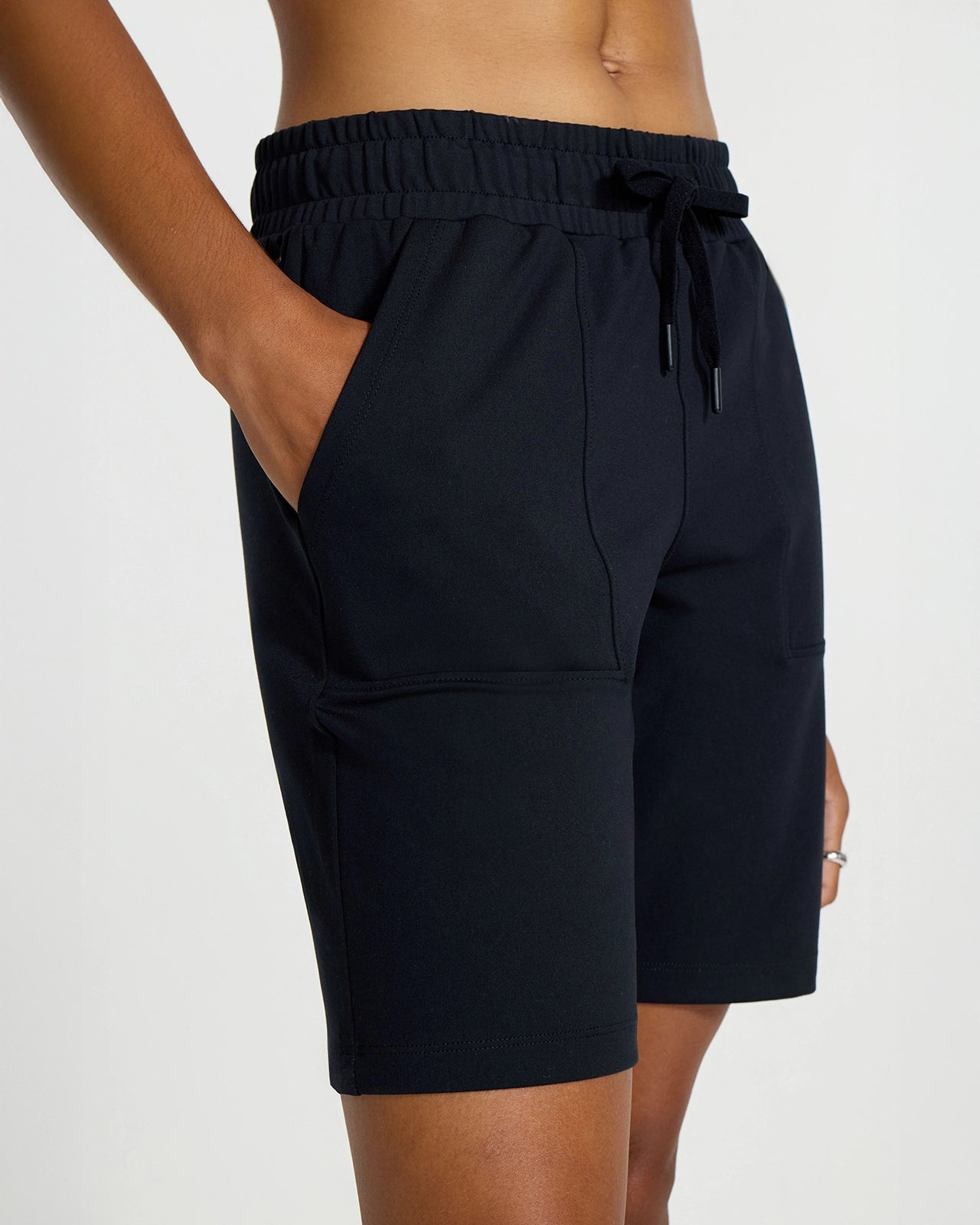 The Soft Stretch GRS Certified Recycled Poly Bermuda Short - Black