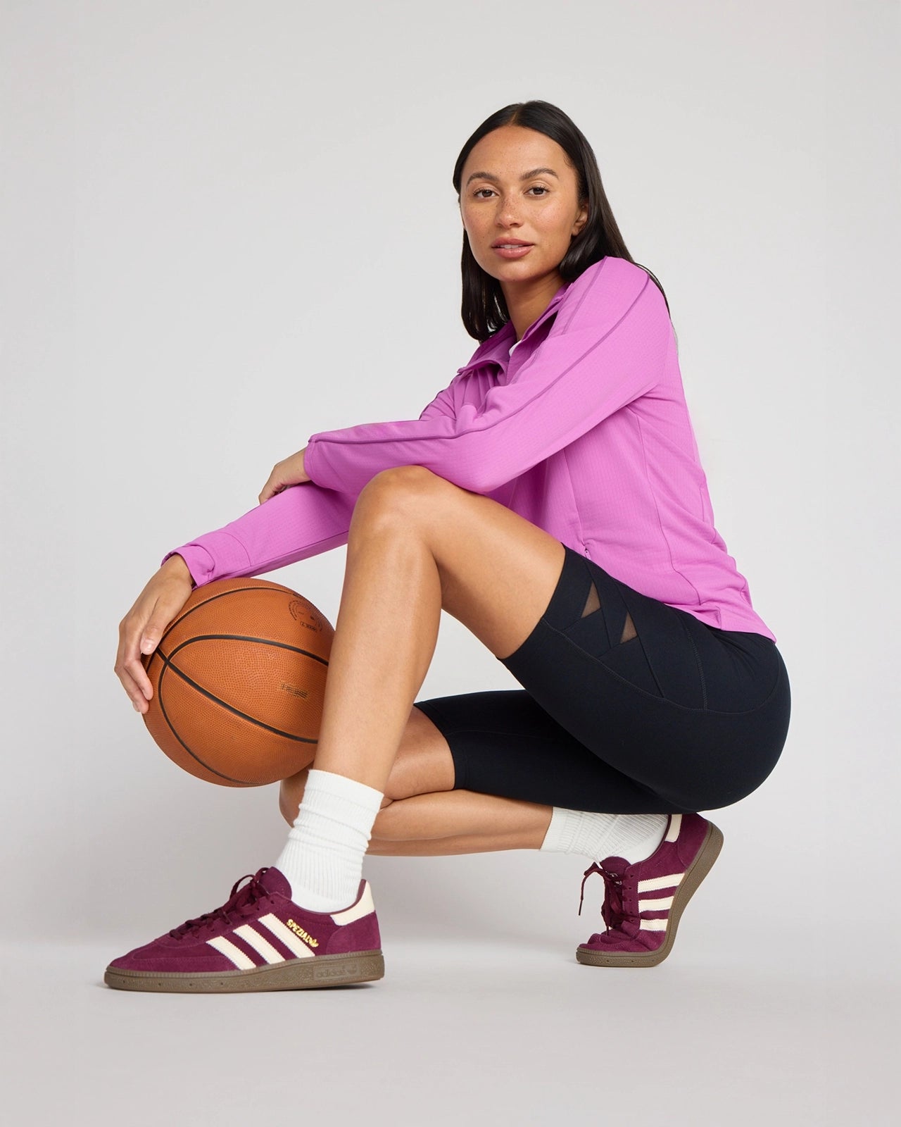 The Active GRS Certified Recycled Poly Triangle Mesh Insert Biker Short - Black