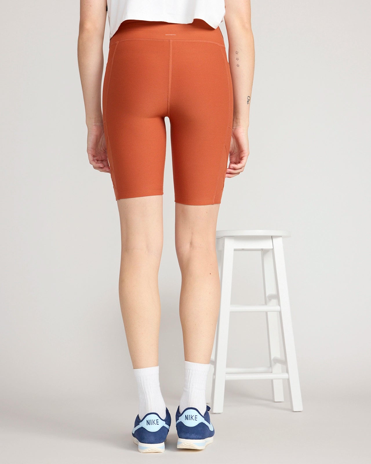 The Active GRS Certified Recycled Poly Triangle Mesh Insert Biker Short - Baked Clay