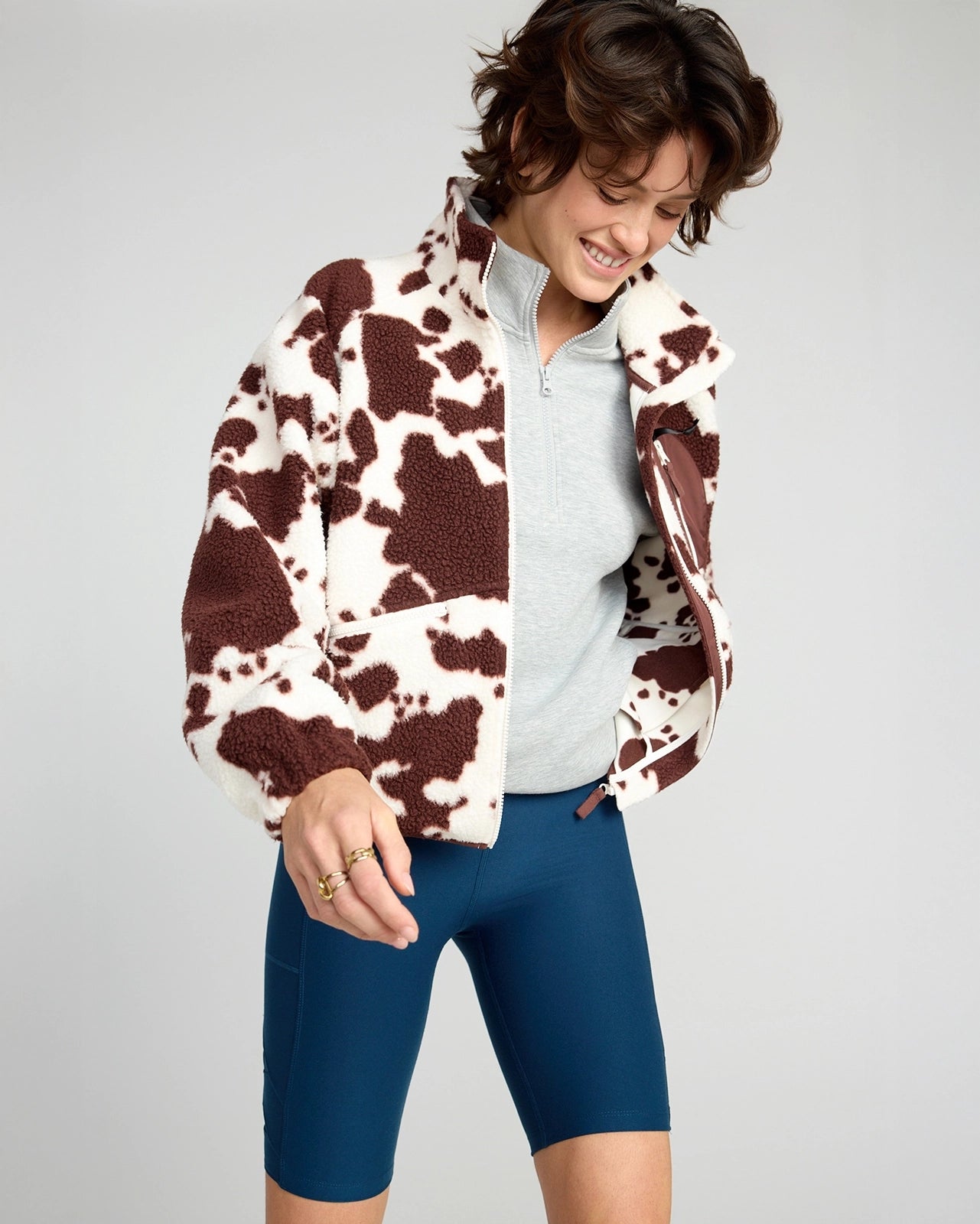 The Active GRS Certified Recycled Poly Triangle Mesh Insert Biker Short - Moonlight Ocean