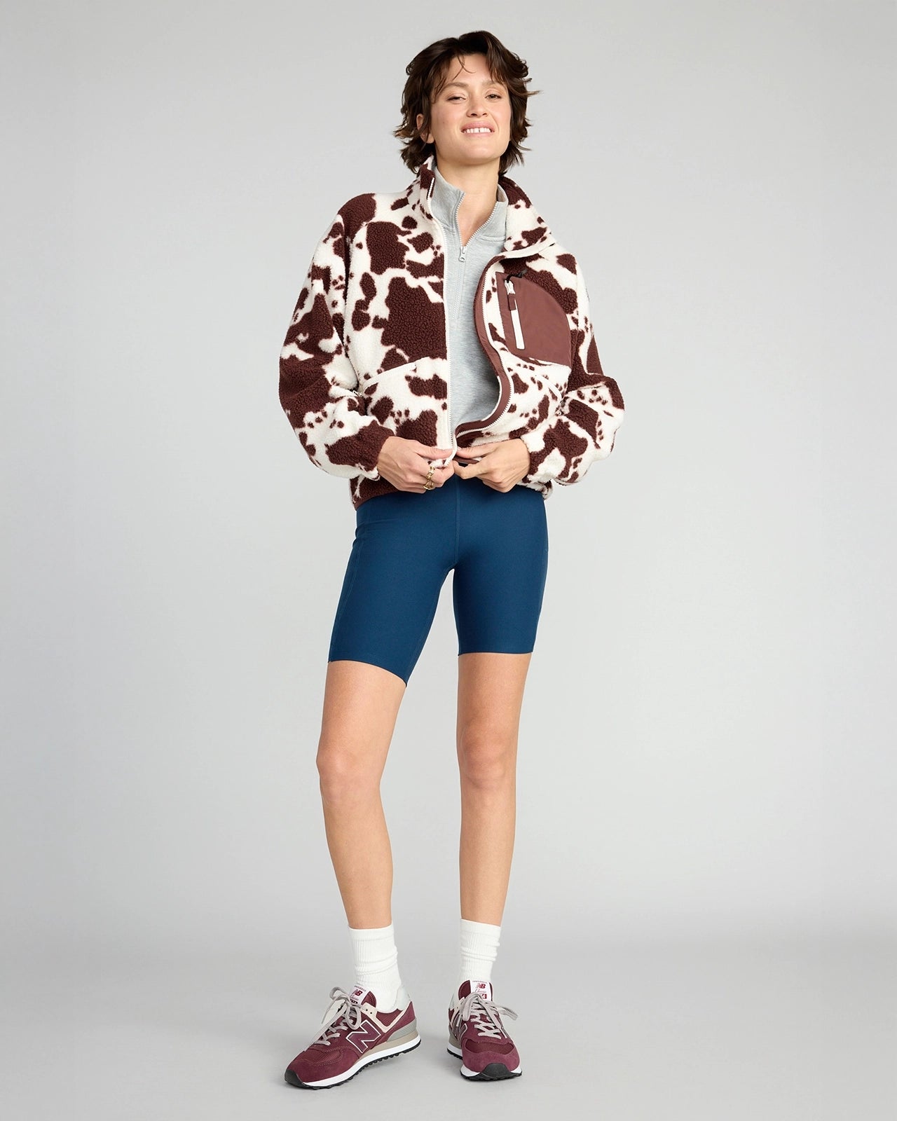 The Active GRS Certified Recycled Poly Triangle Mesh Insert Biker Short - Moonlight Ocean