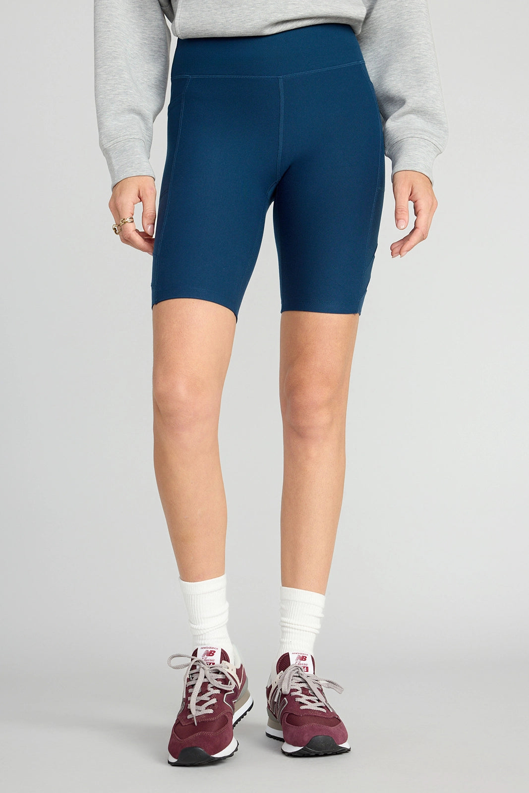 The Active GRS Certified Recycled Poly Triangle Mesh Insert Biker Short - Moonlight Ocean