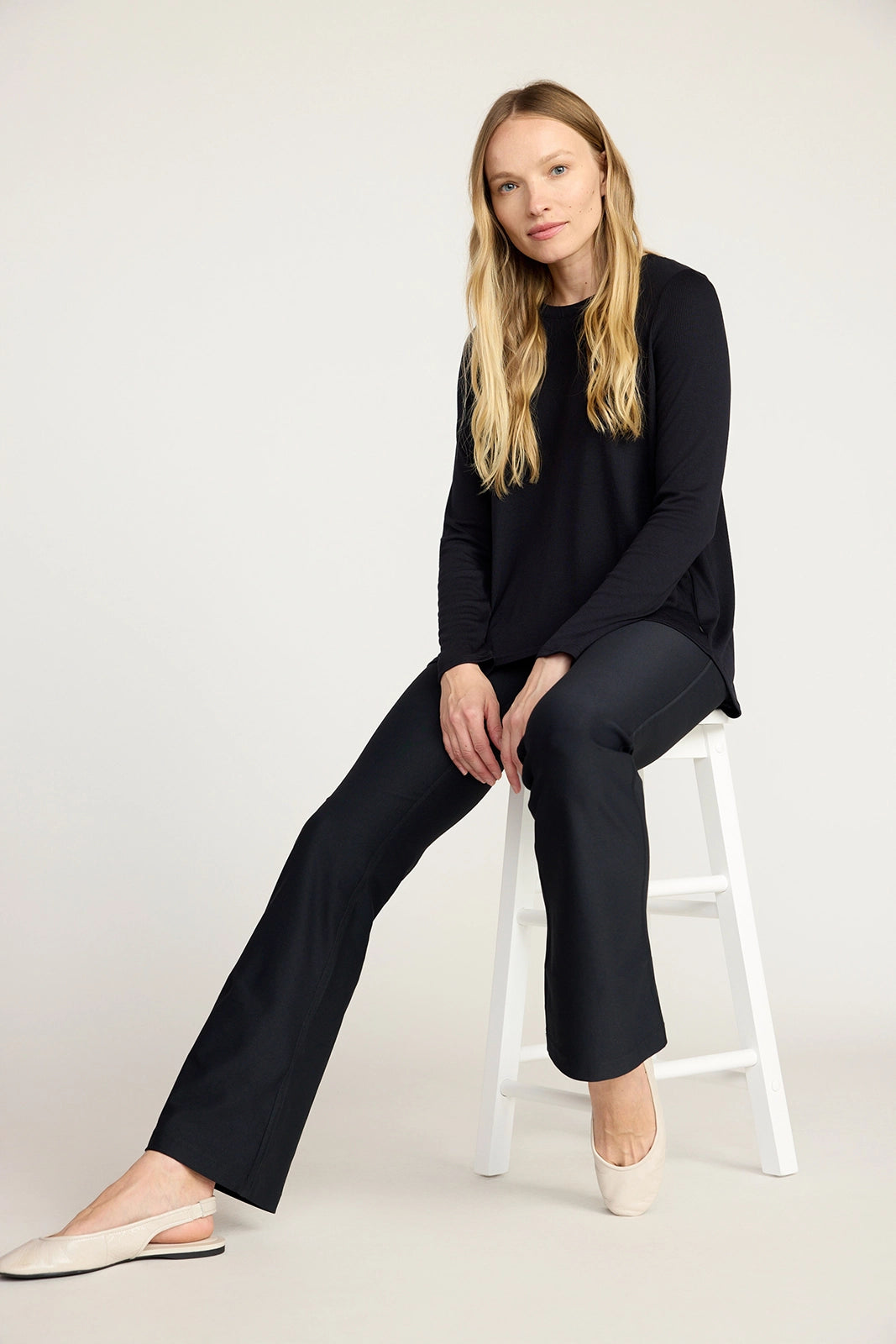 The Active GRS Certified Recycled Poly Wide Leg Yoga Pant  - Black