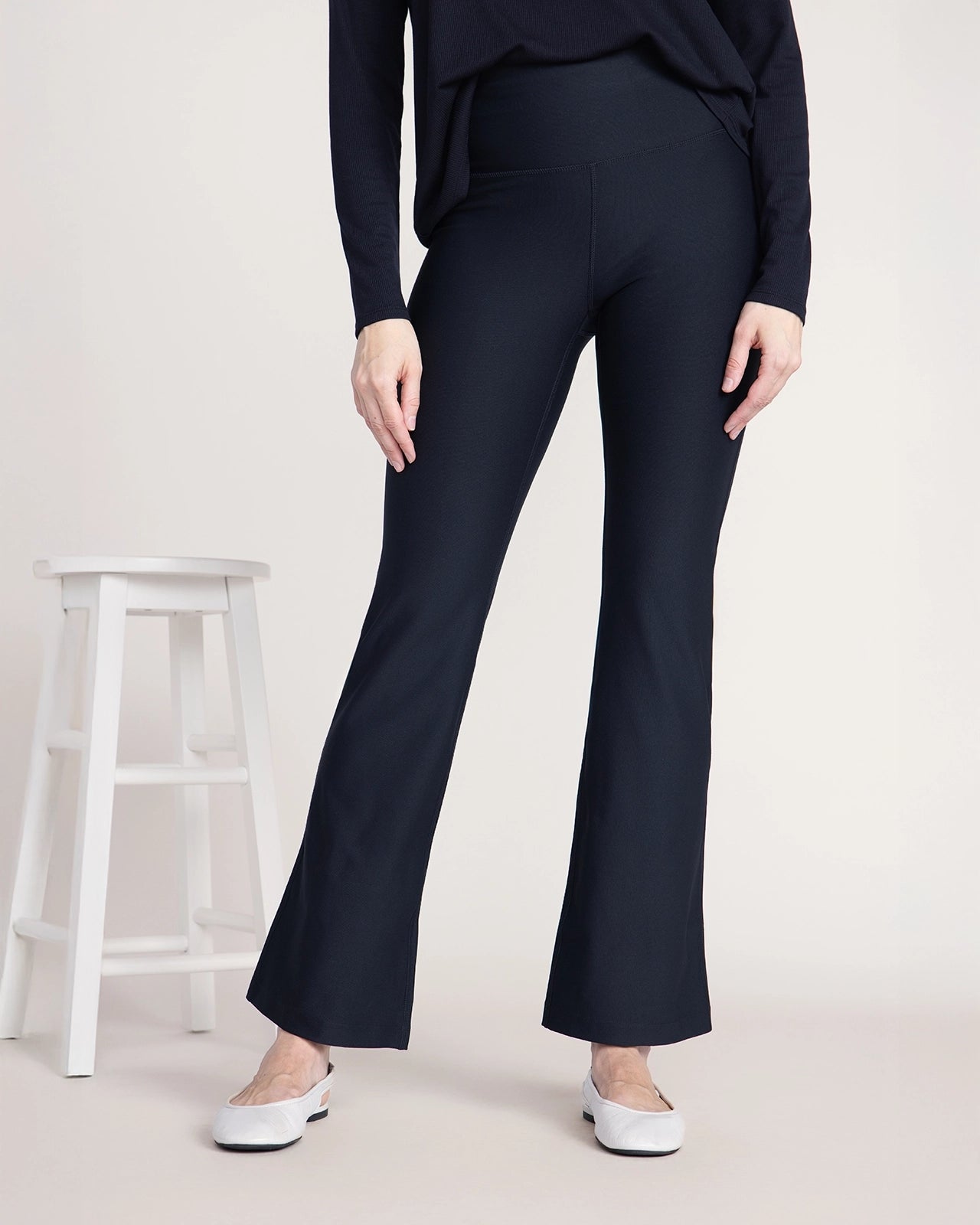 The Active GRS Certified Recycled Poly Wide Leg Yoga Pant  - Black