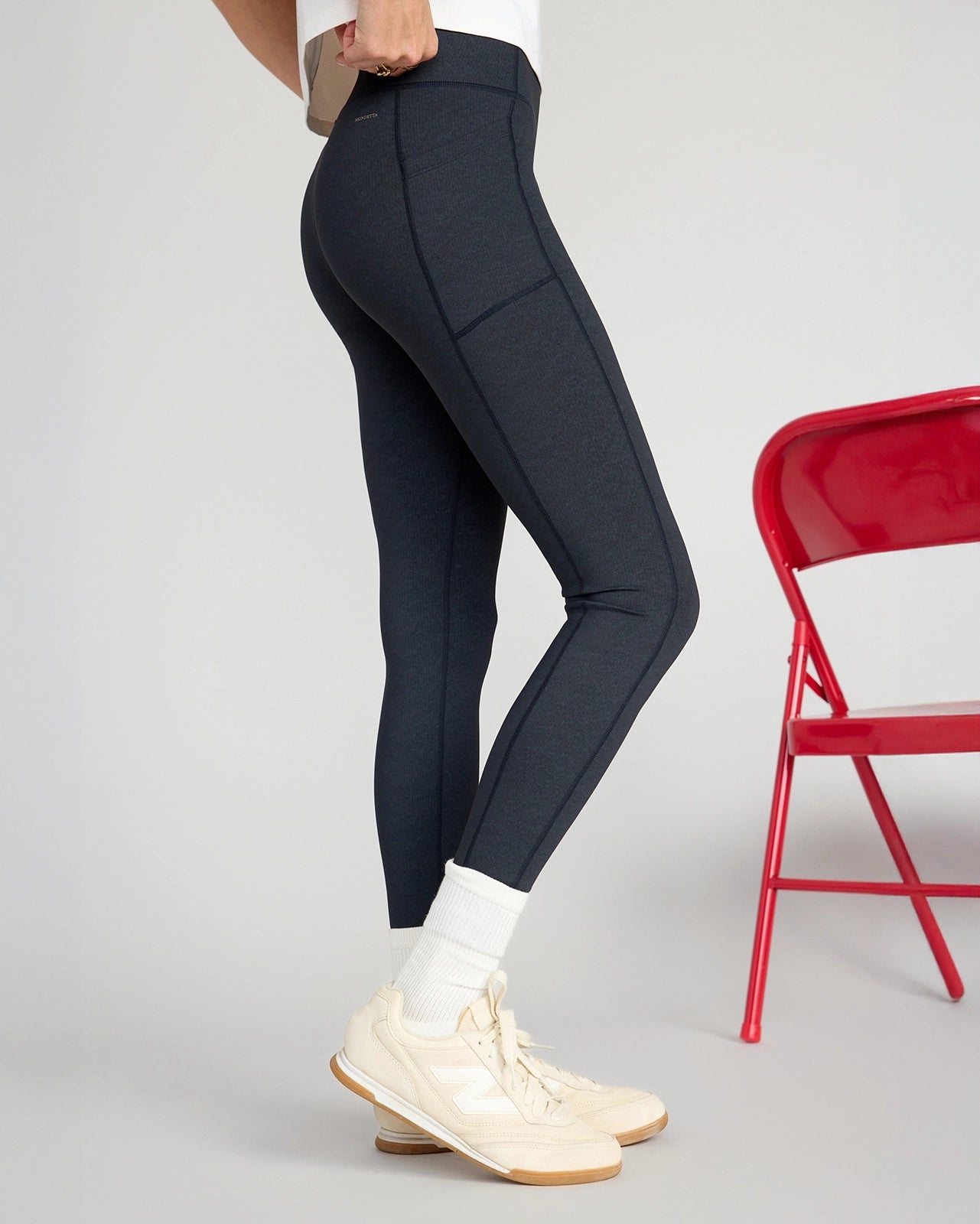 The Active GRS Certified Recycled Nylon Denim-Feel Legging - Black Combo