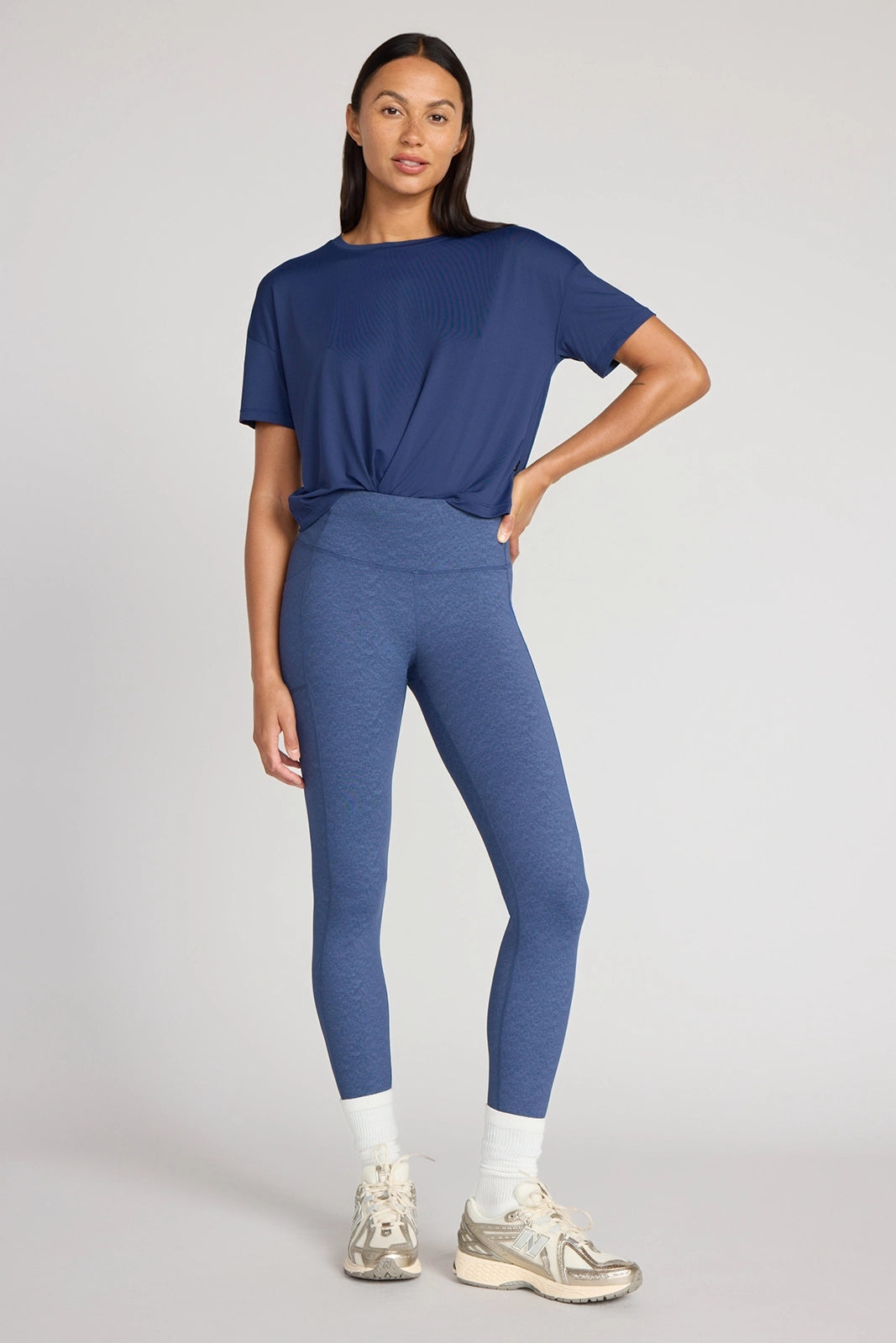 The Active GRS Certified Recycled Nylon Denim-Feel Legging - Sargasso Sea Combo
