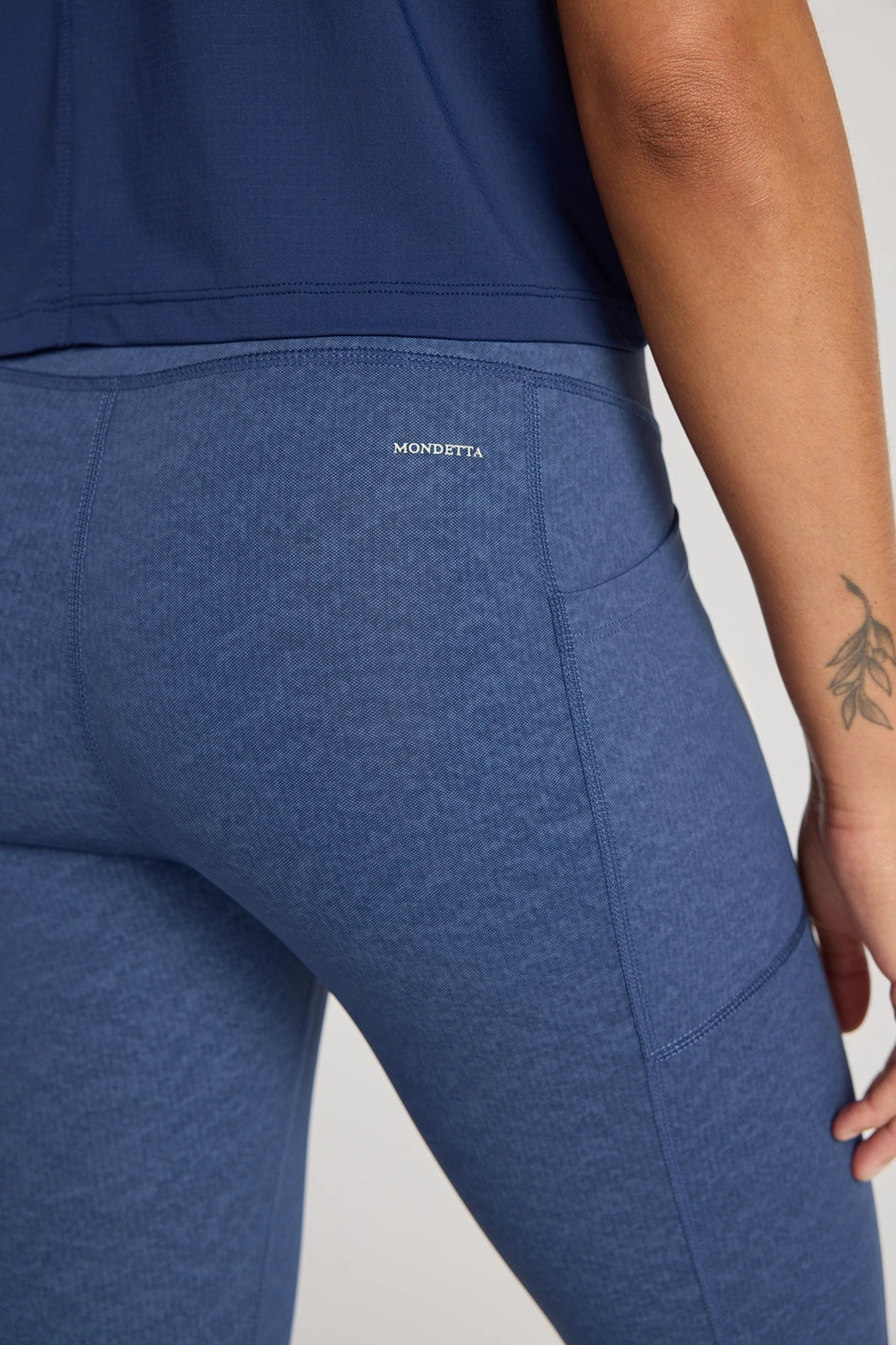 The Active GRS Certified Recycled Nylon Denim-Feel Legging - Sargasso Sea Combo