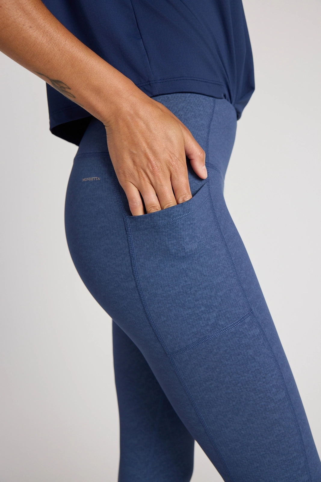 The Active GRS Certified Recycled Nylon Denim-Feel Legging - Sargasso Sea Combo