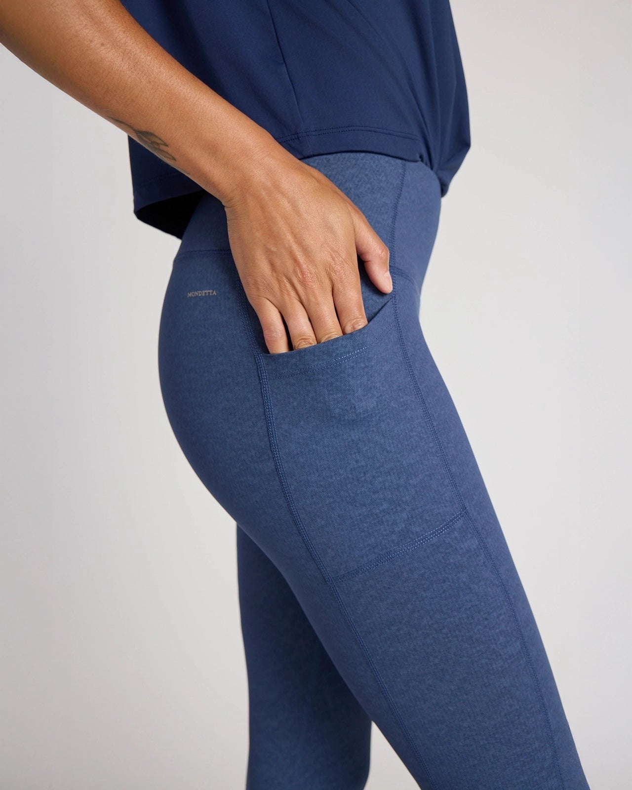The Active GRS Certified Recycled Nylon Denim-Feel Legging - Sargasso Sea Combo