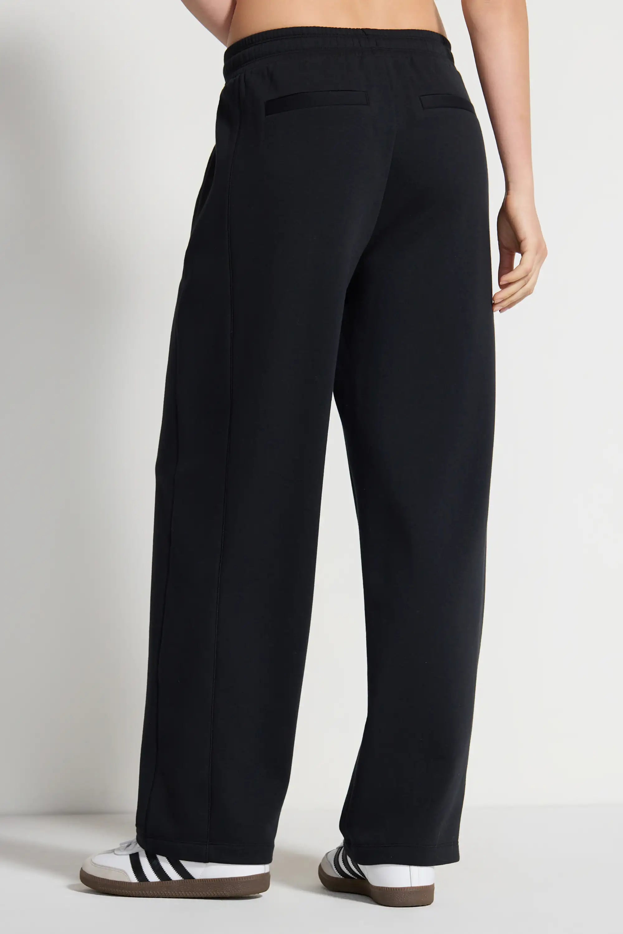 Women's Terry Wide Leg Pant - Black