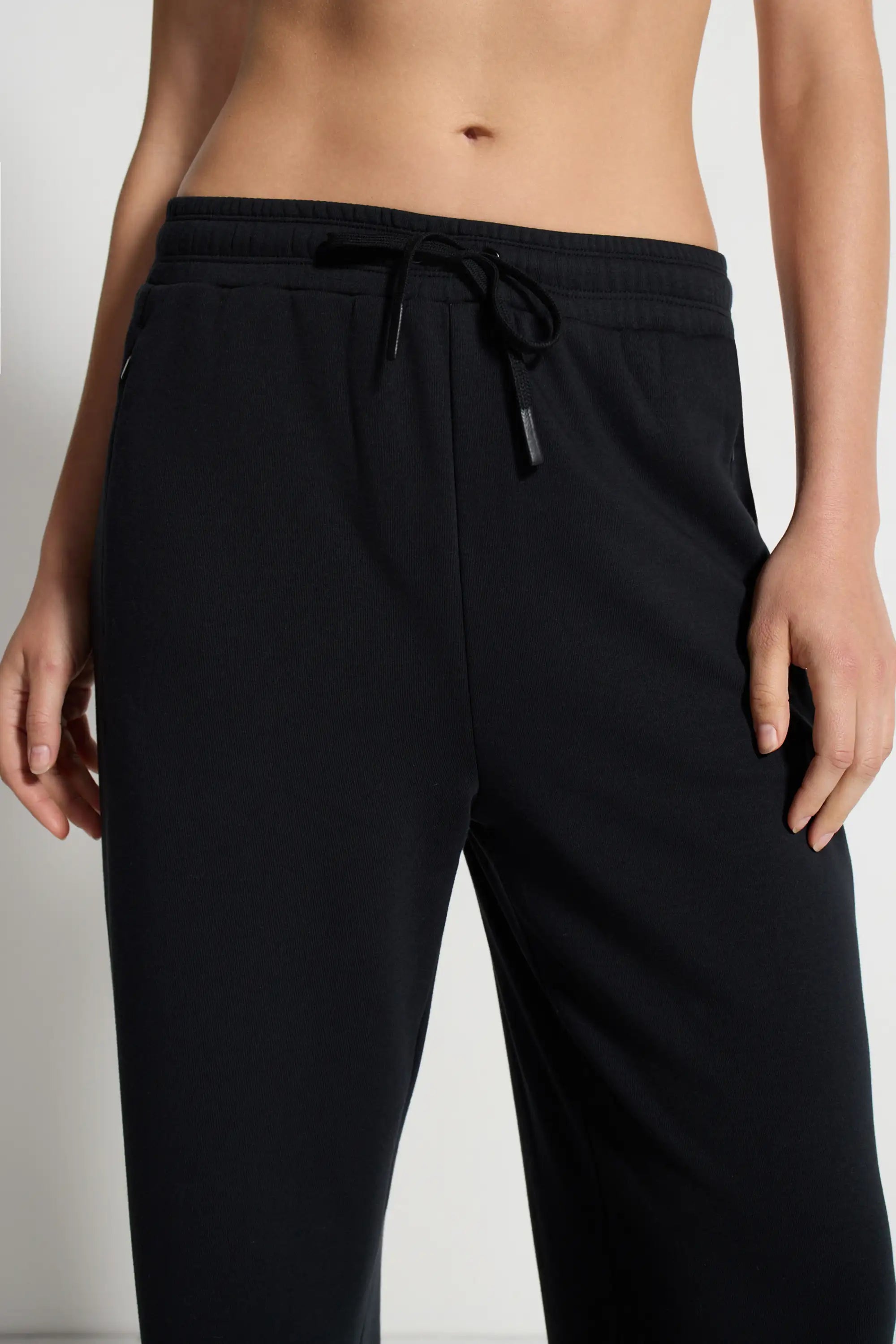 Women's Terry Wide Leg Pant - Black