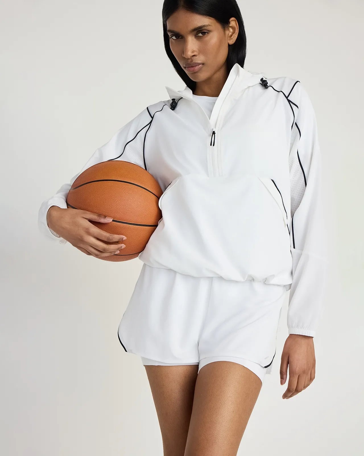 The Built-In Liner GRS Certified Recycled Polyester 3.5" Run Short - White/Black