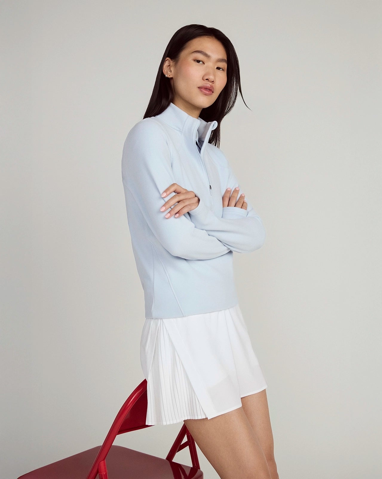 The Tennis + Golf  GRS Certified Recycled Polyester Side Pleat Skort - White