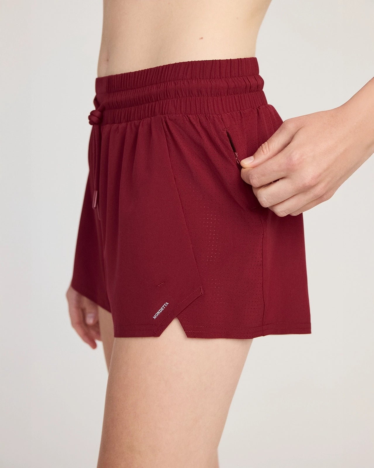 The Lightweight GRS Certified Recycled Polyester 3" Run Short - Cabernet