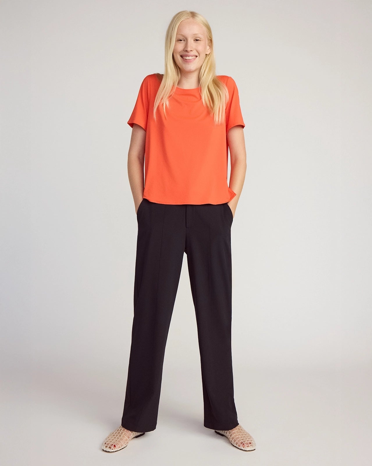 The All-Day Stretch GRS Certified Recycled Polyester Straight Leg Pant - Black