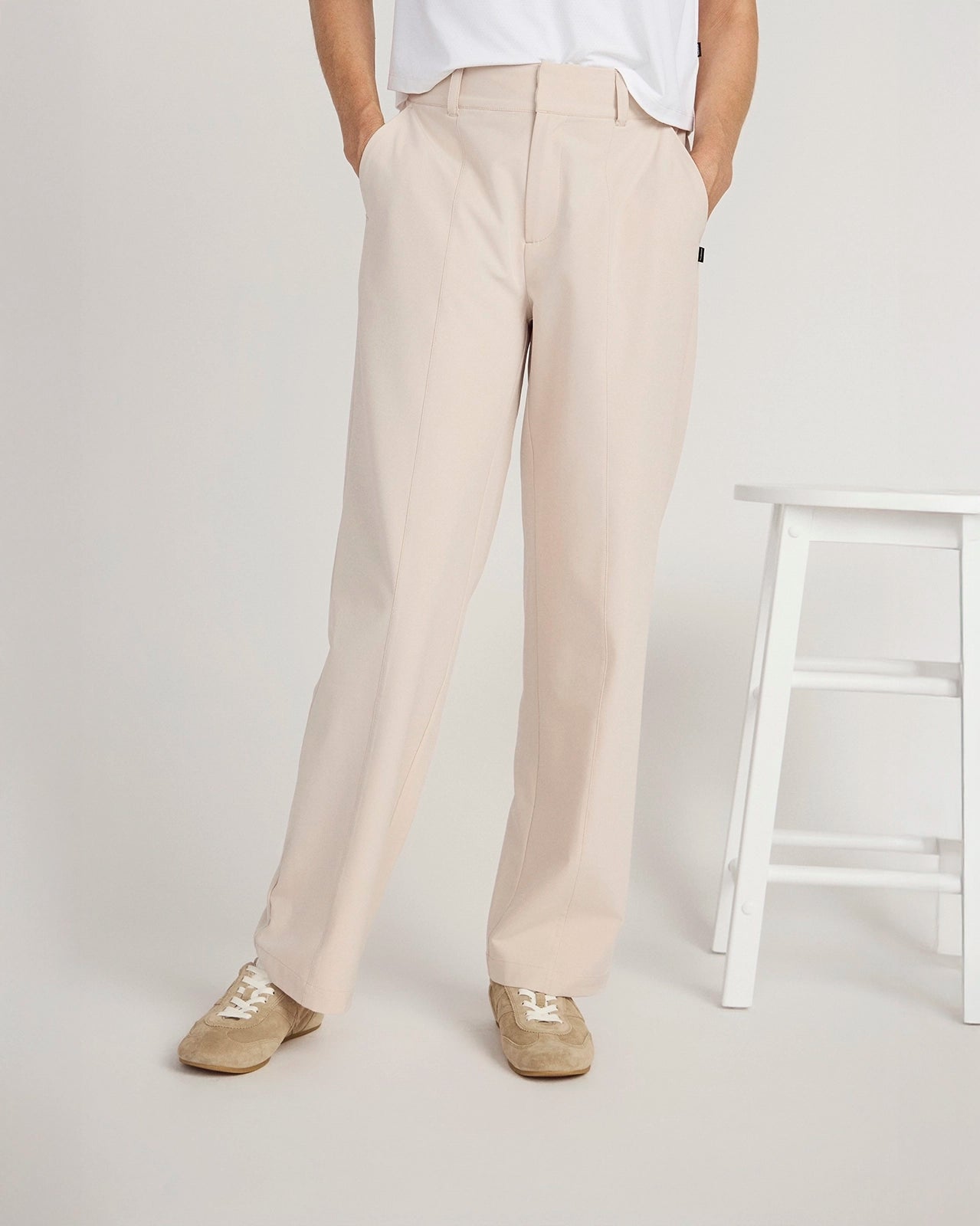 The All-Day Stretch GRS Certified Recycled Polyester Straight Leg Pant - Stone