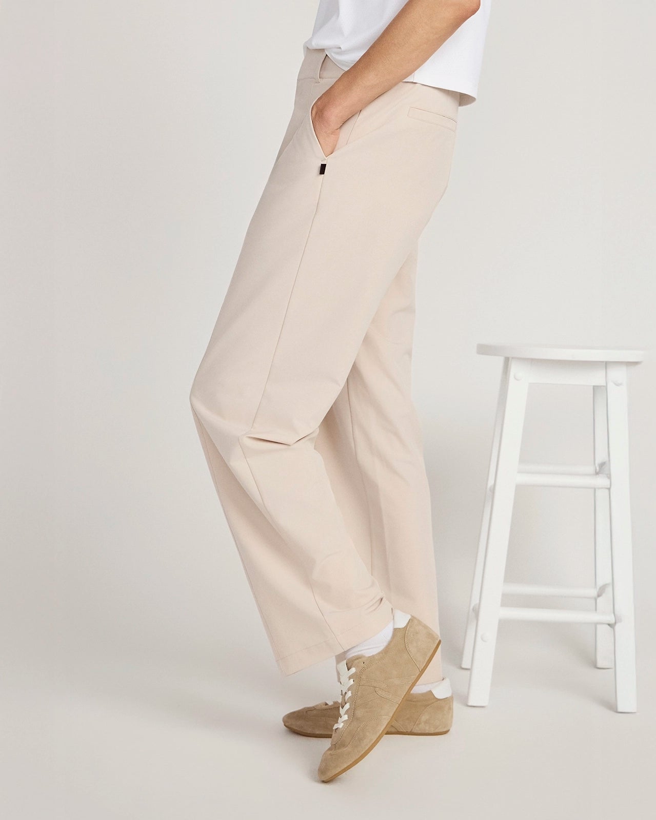 The All-Day Stretch GRS Certified Recycled Polyester Straight Leg Pant - Stone