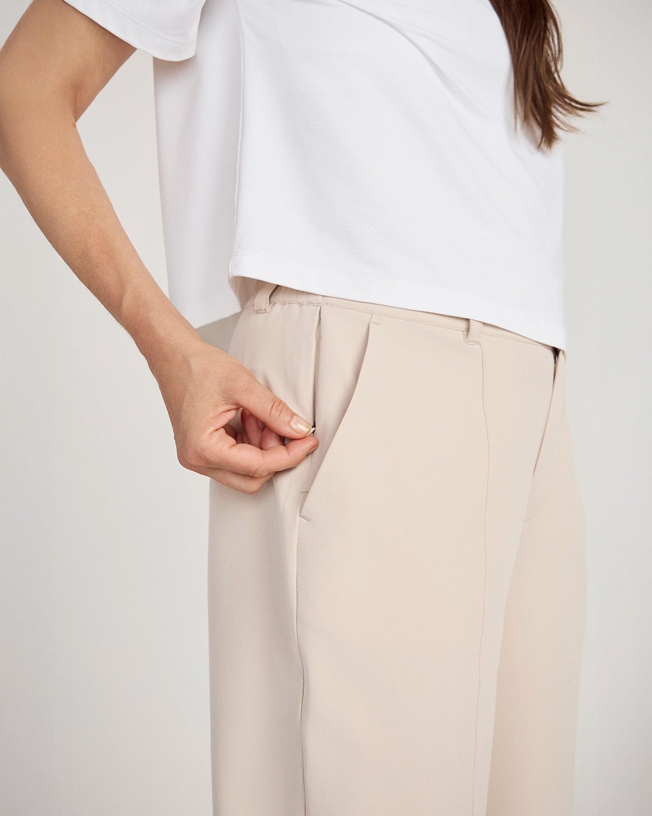 The All-Day Stretch GRS Certified Recycled Polyester Straight Leg Pant - Stone