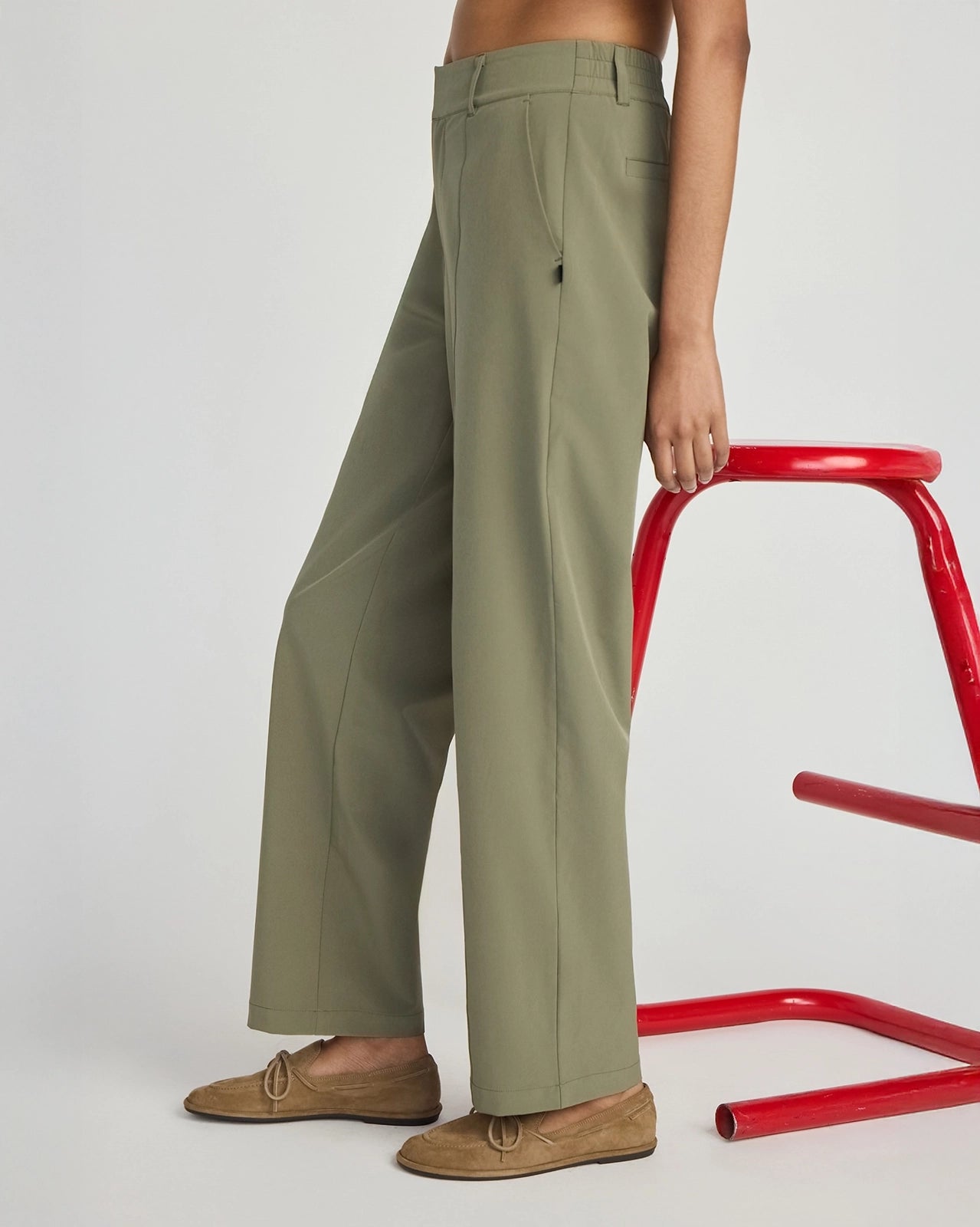The All-Day Stretch GRS Certified Recycled Polyester Straight Leg Pant - Dusty Olive