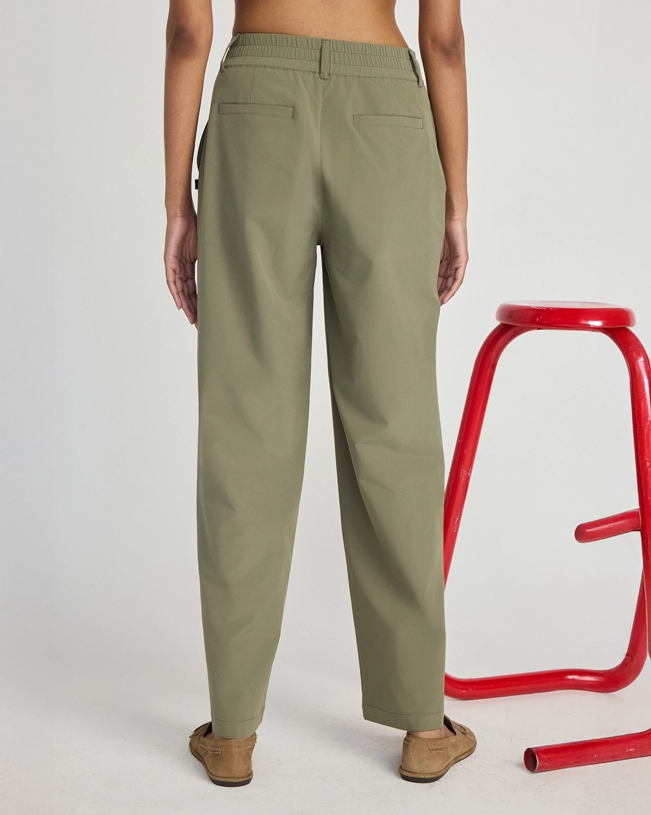 The All-Day Stretch GRS Certified Recycled Polyester Straight Leg Pant - Dusty Olive