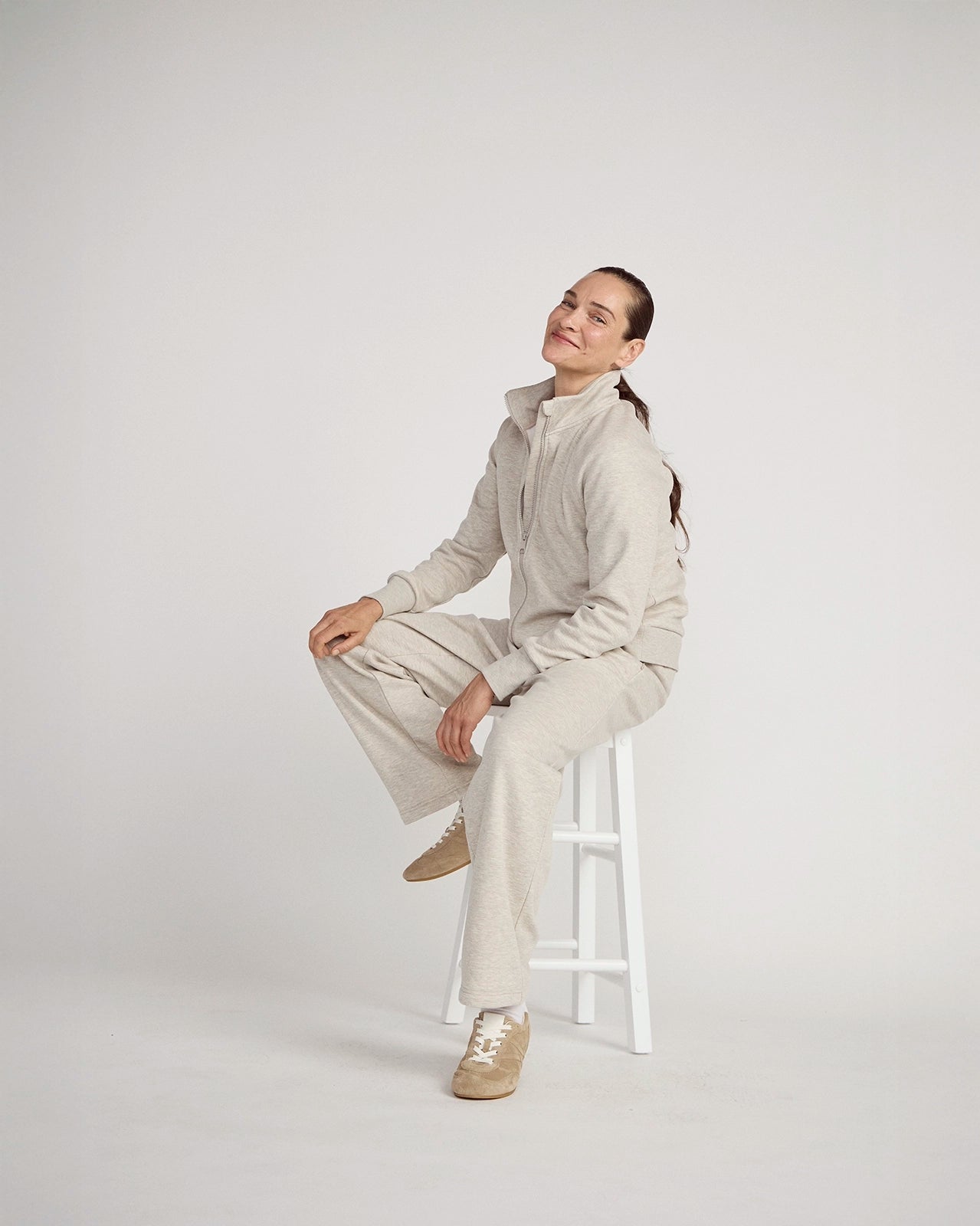 The Soft Warm GRS Certified Recycled Polyester + Organic Cotton Fleece Pant - Nacreous Clouds